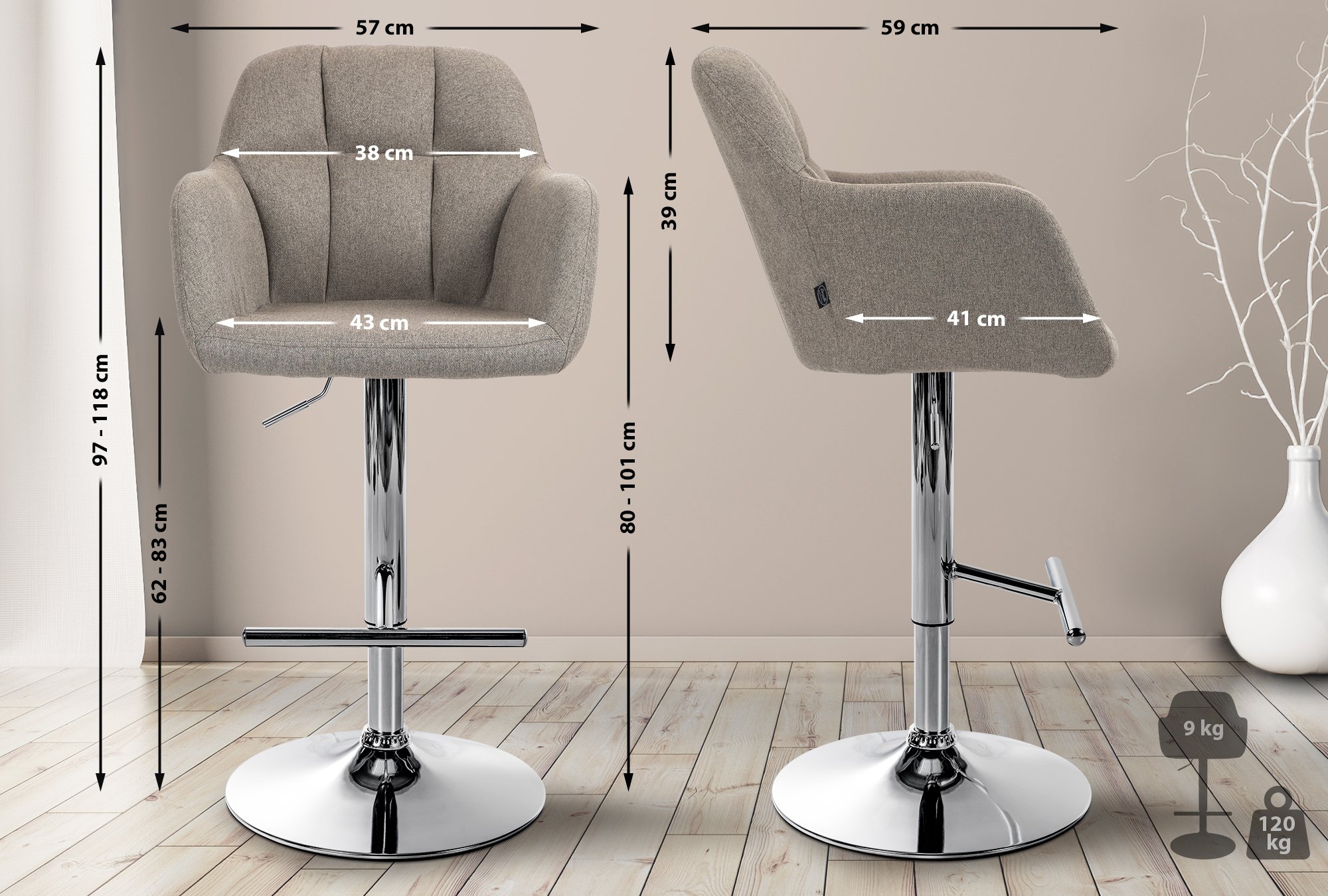 Barhocker Natoma Stoff