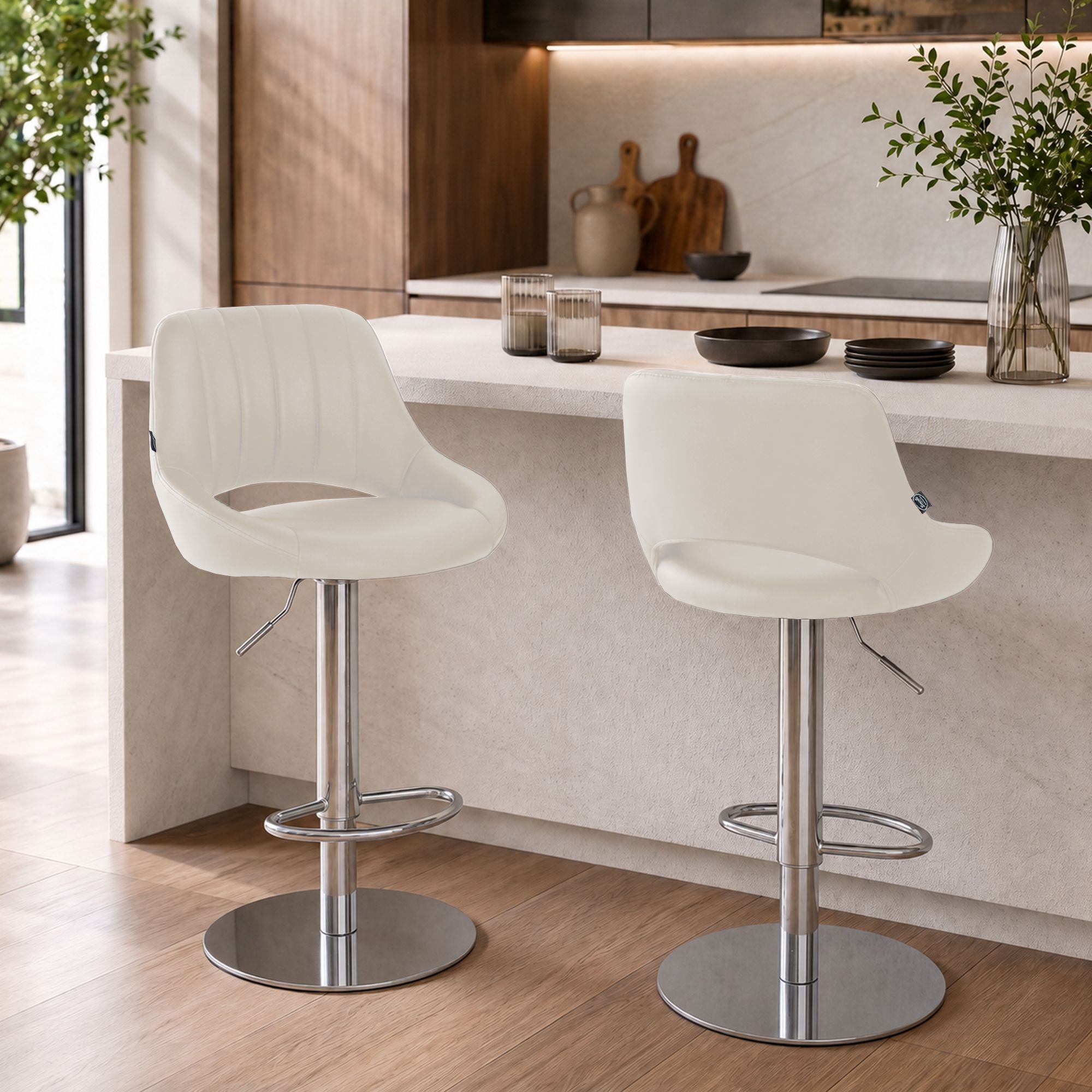 Barhocker Milet Chrom mit extra schwerem Standfuß