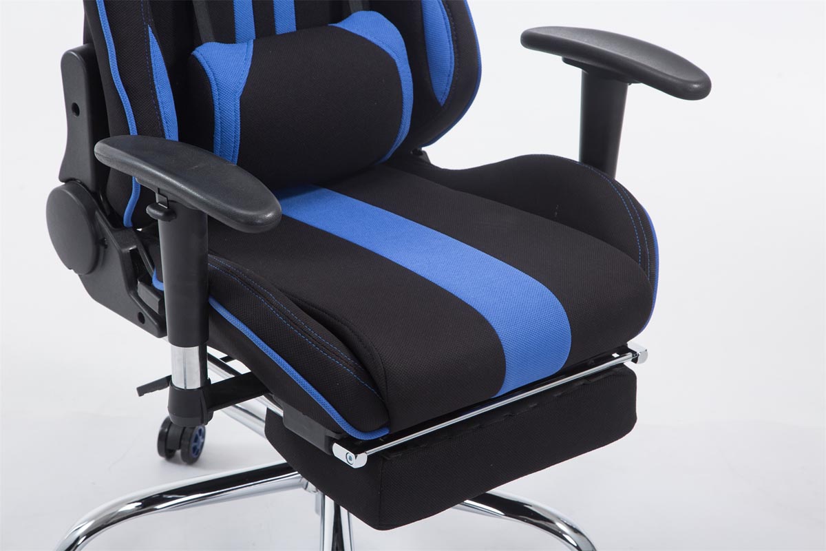 Racing Gaming Bürostuhl Limit Stoff schwarz/blau mit Fußablage