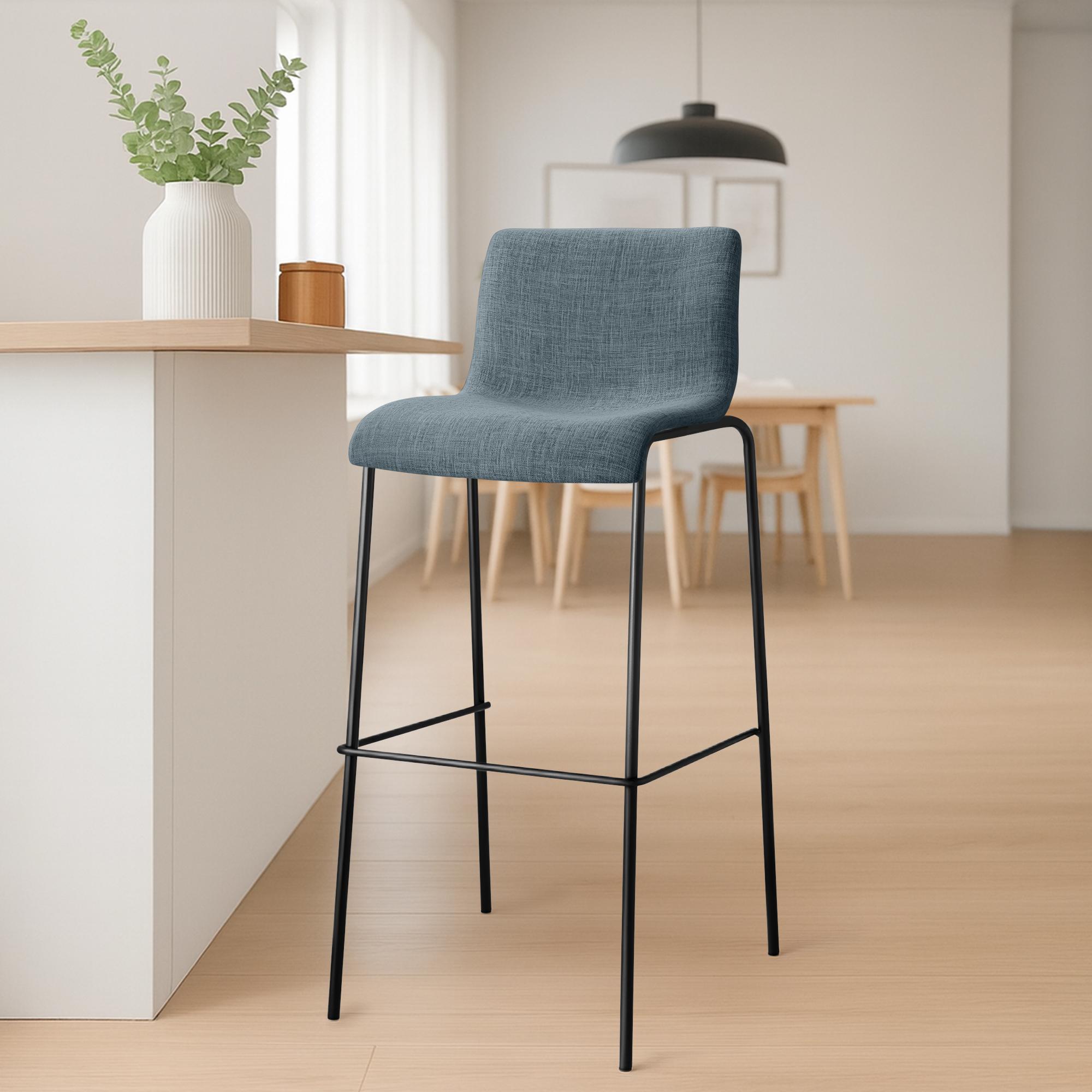 2er Set Barhocker Hover Stoff Vierfußgestell