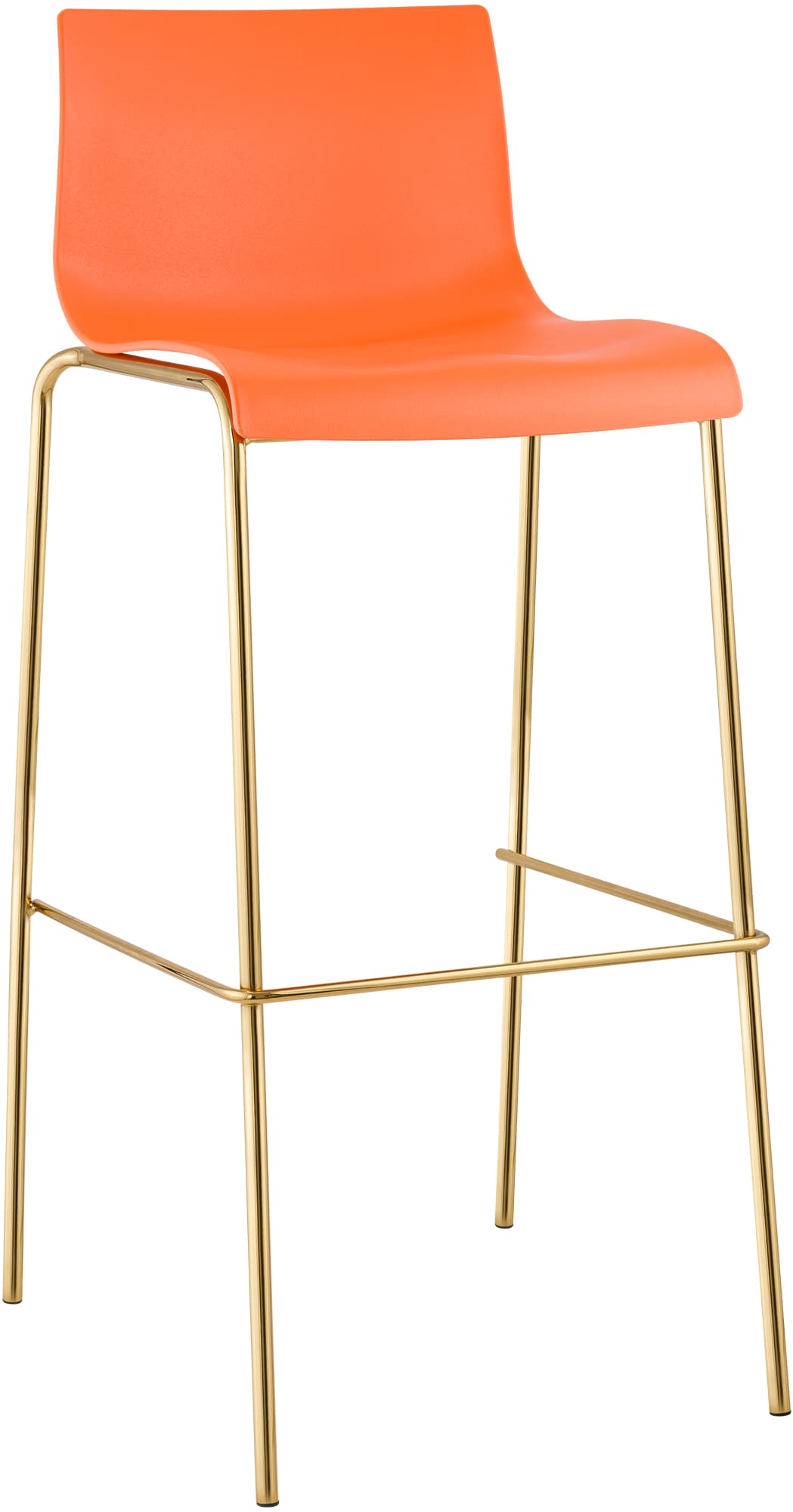 Barhocker Hover Kunststoff Vierfußgestell Gold