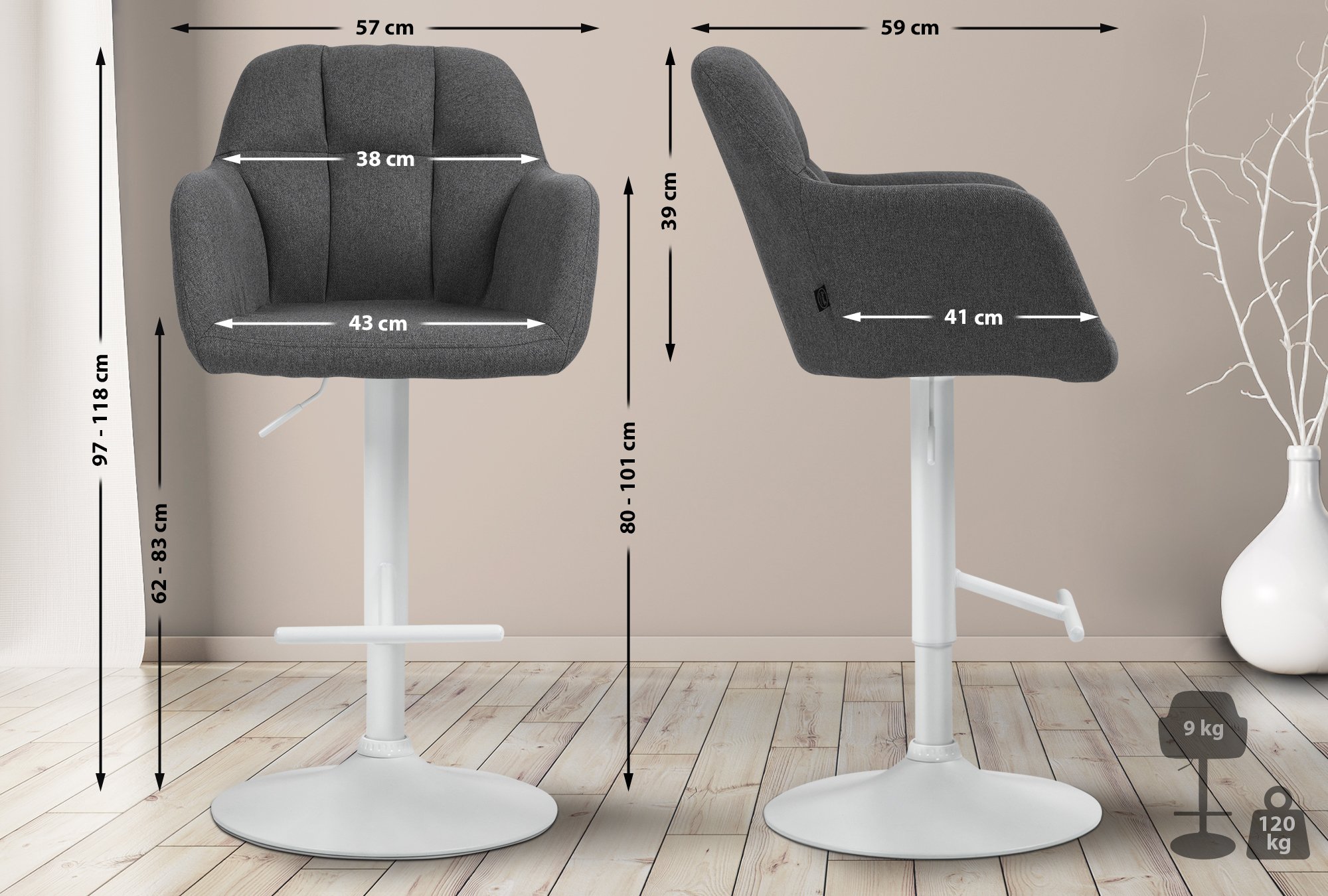 Barhocker Natoma Stoff
