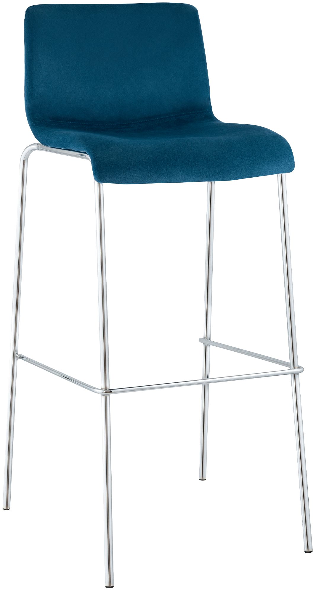 Barhocker Hover Samt Vierfußgestell Chrom