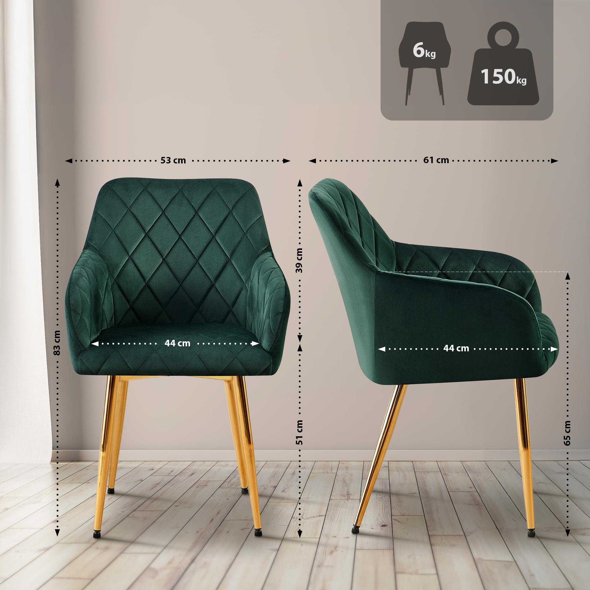 2er Set Esszimmerstühle Monett Samt