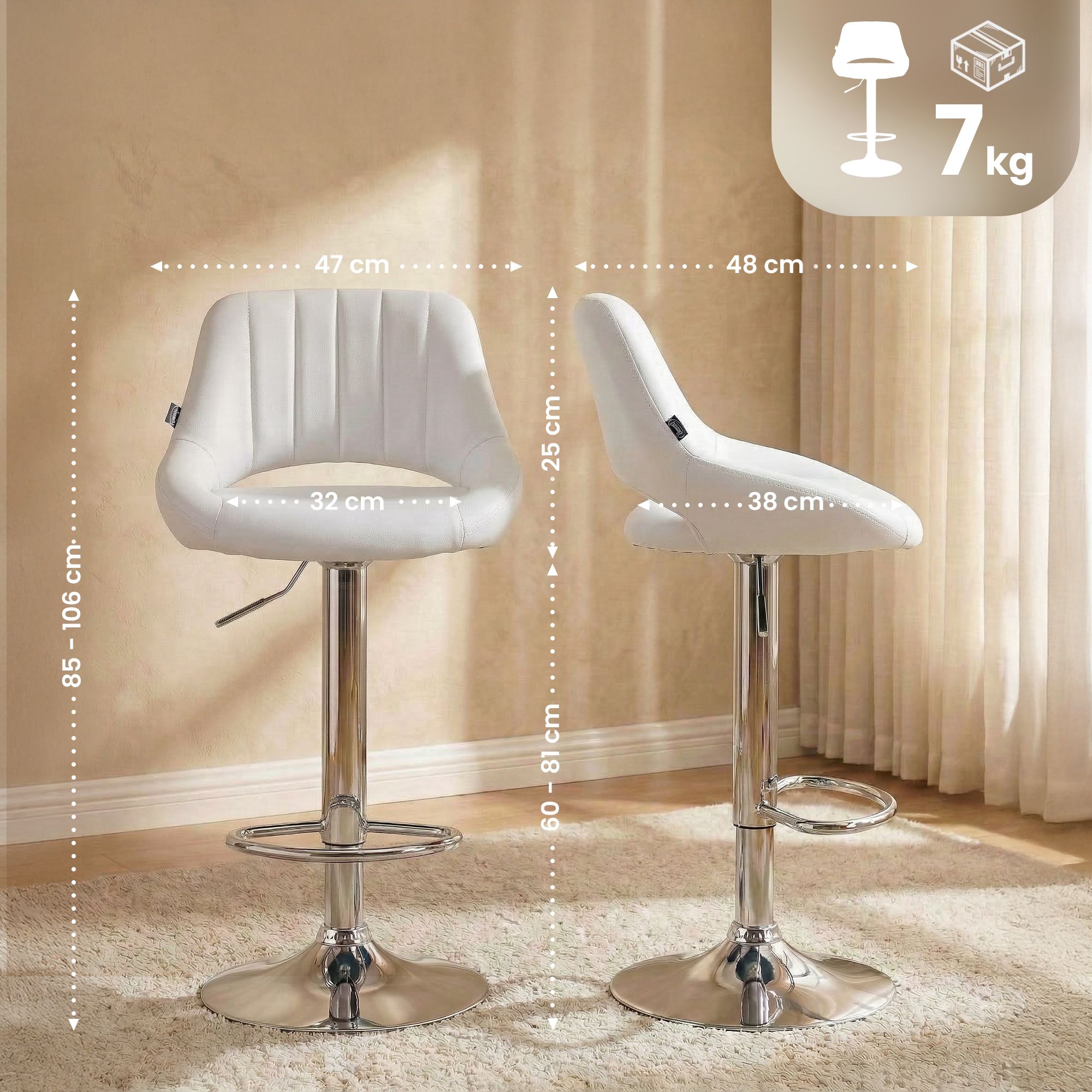 2er Set Barhocker Milet Kunstleder