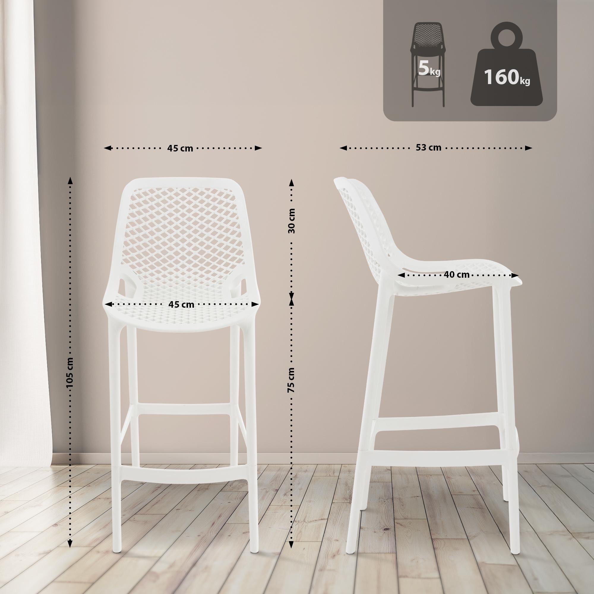 2er Set Outdoor Barhocker Air
