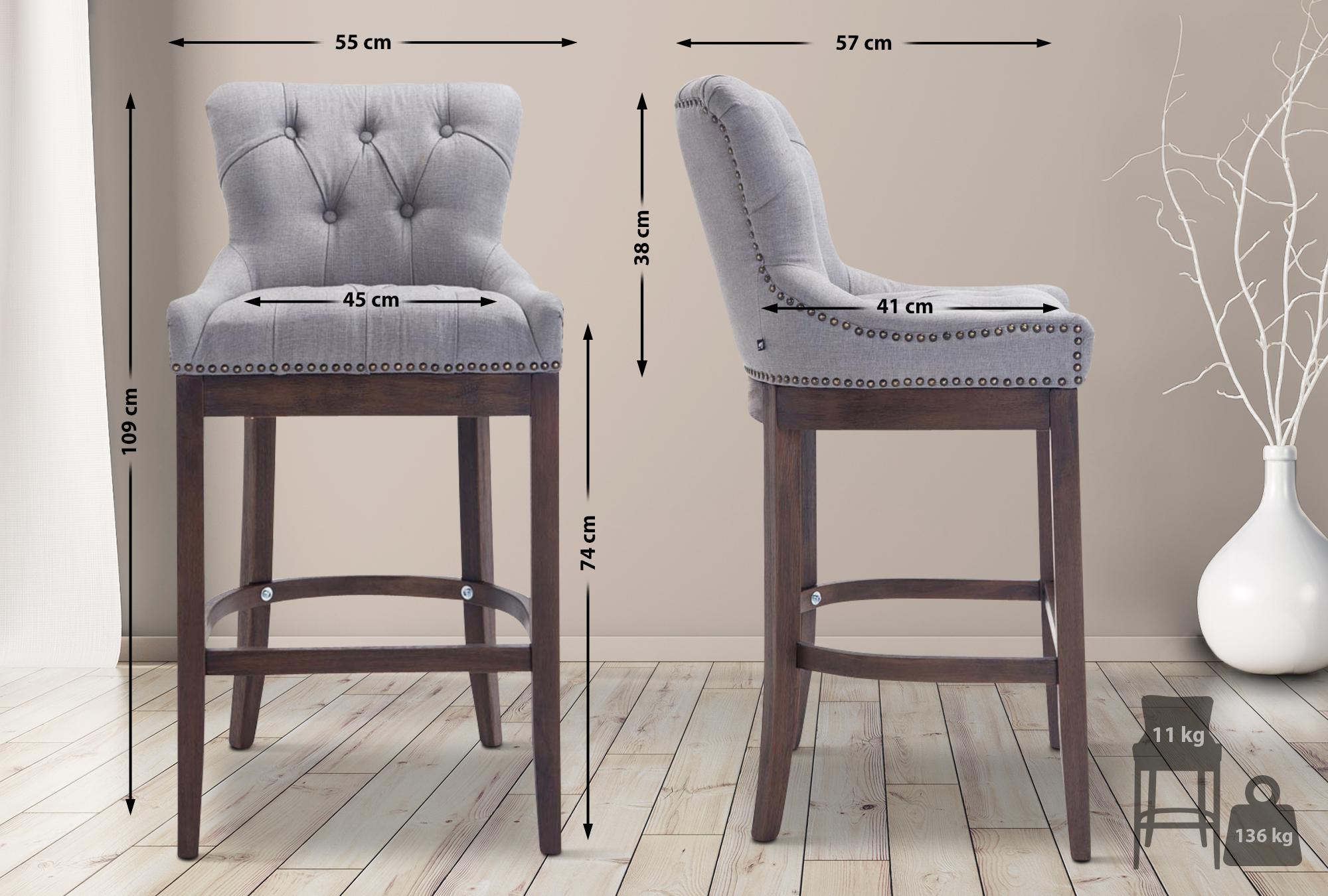 Barhocker Lakewood Stoff, Antik-dunkel
