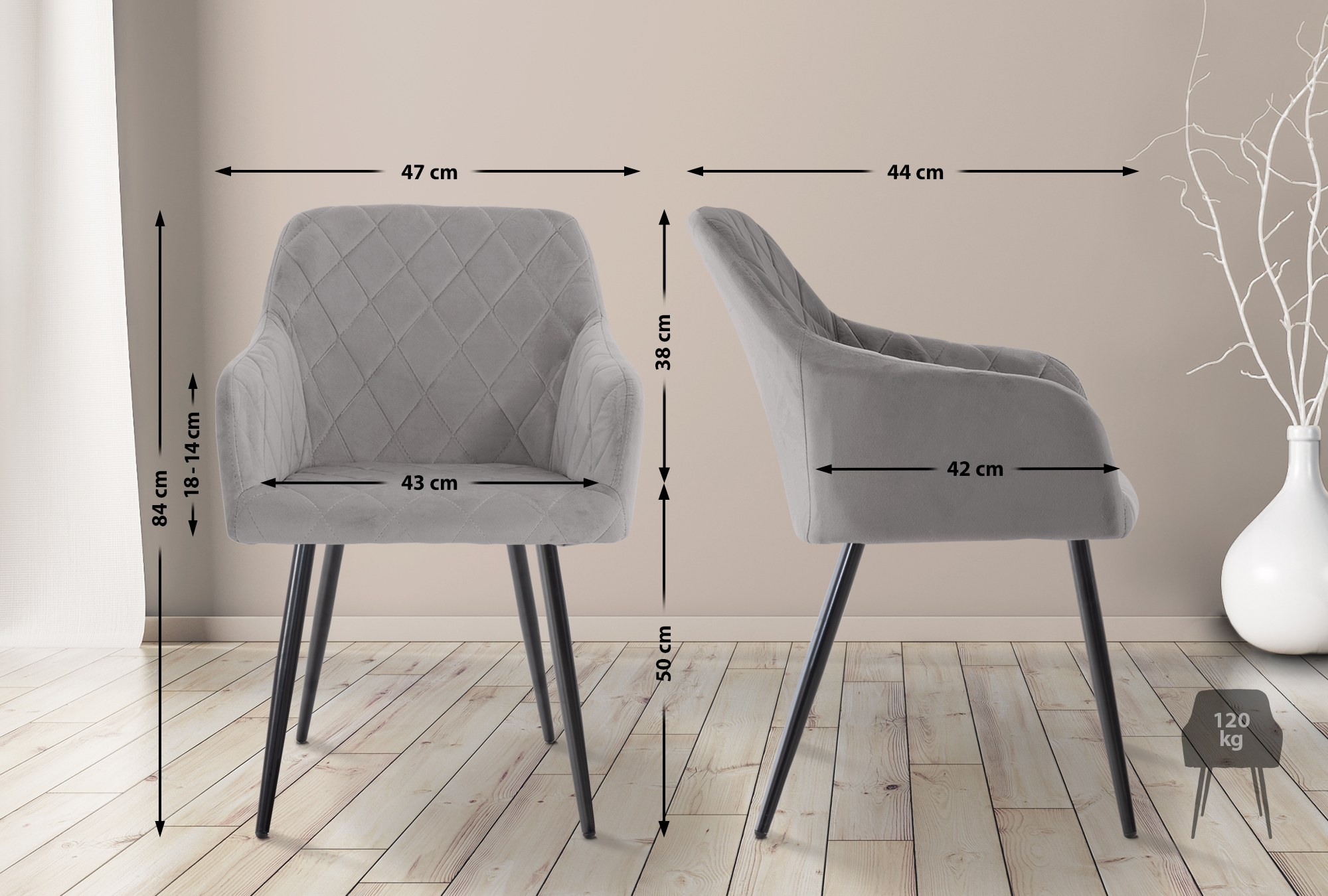 4er Set Esszimmerstuhl Shila