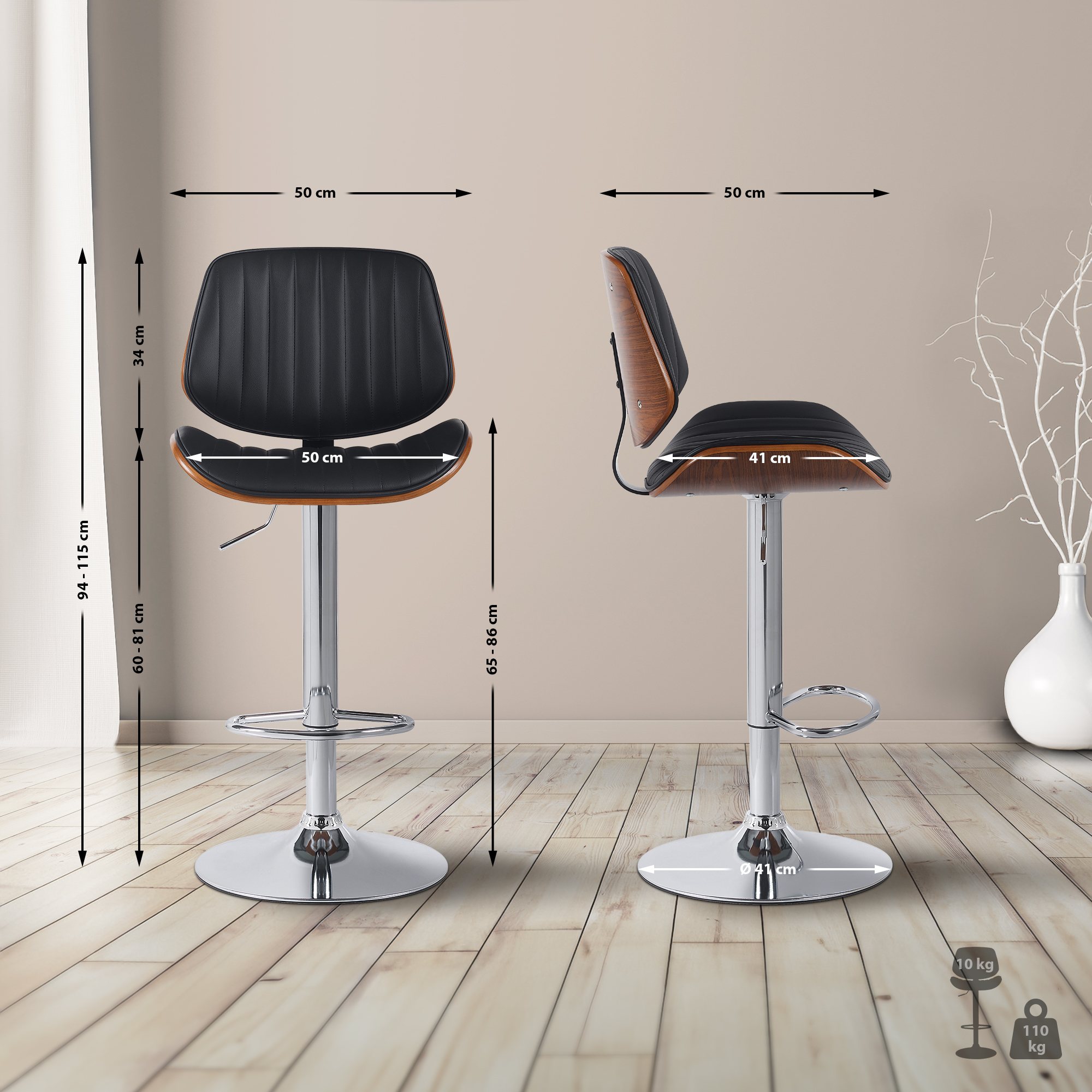 2er Set Barhocker Clawson Kunstleder