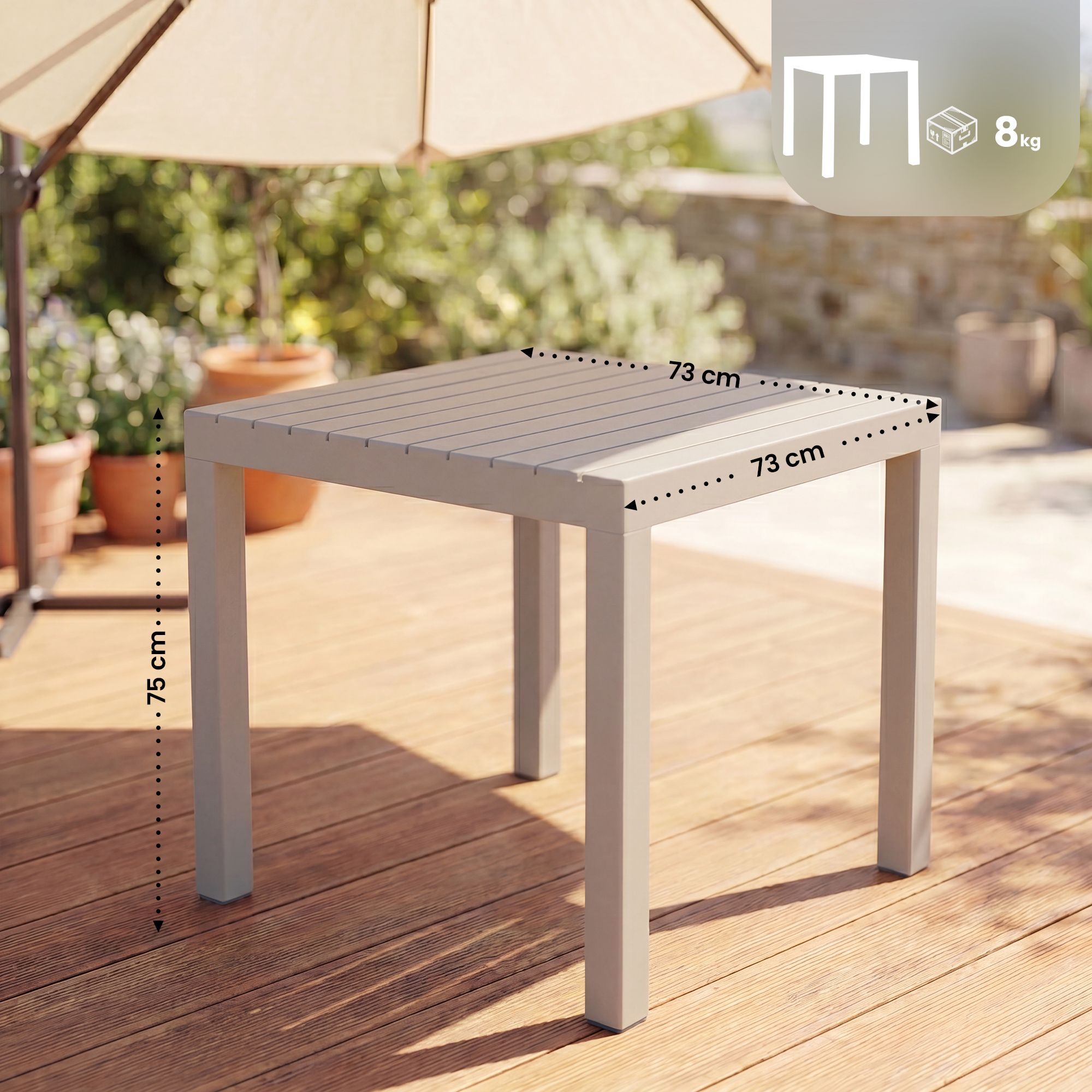 Gartentisch Kato 73 x 73 cm