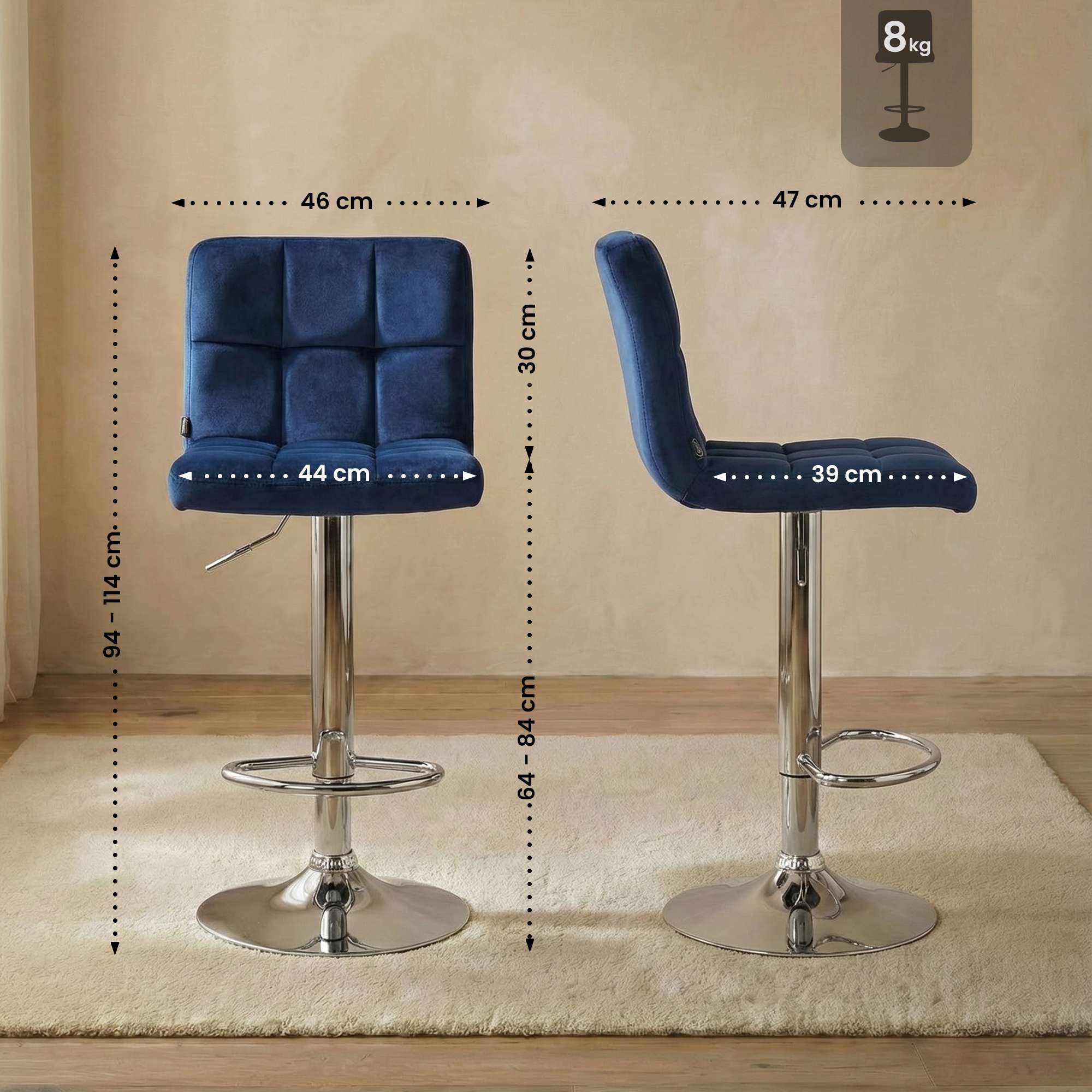 Barhocker Peru Samt