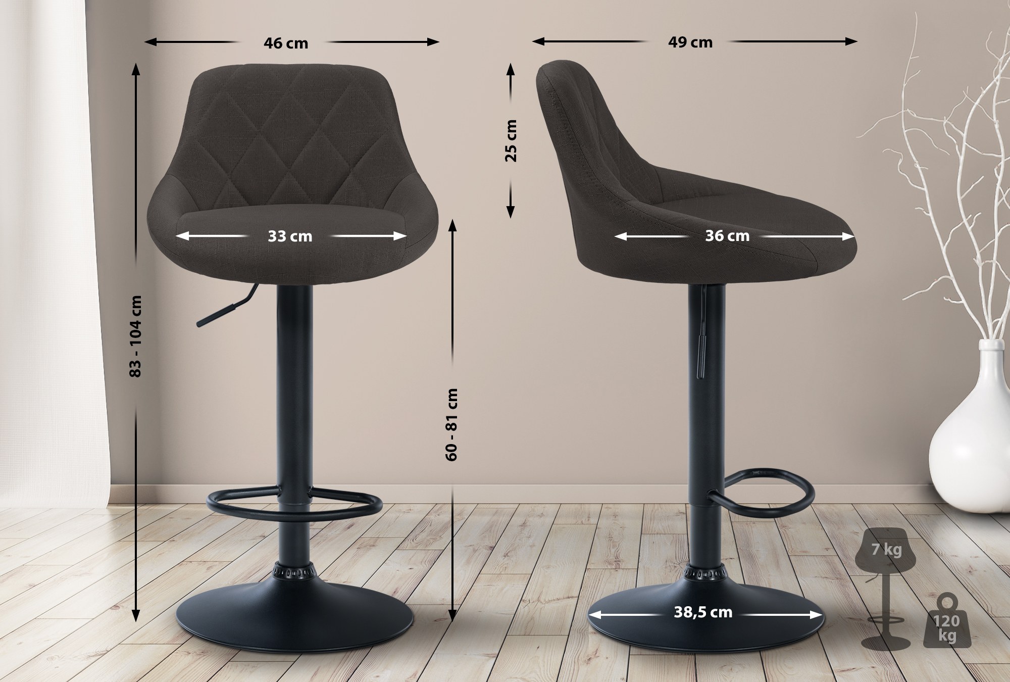 Barhocker Lazio Stoff