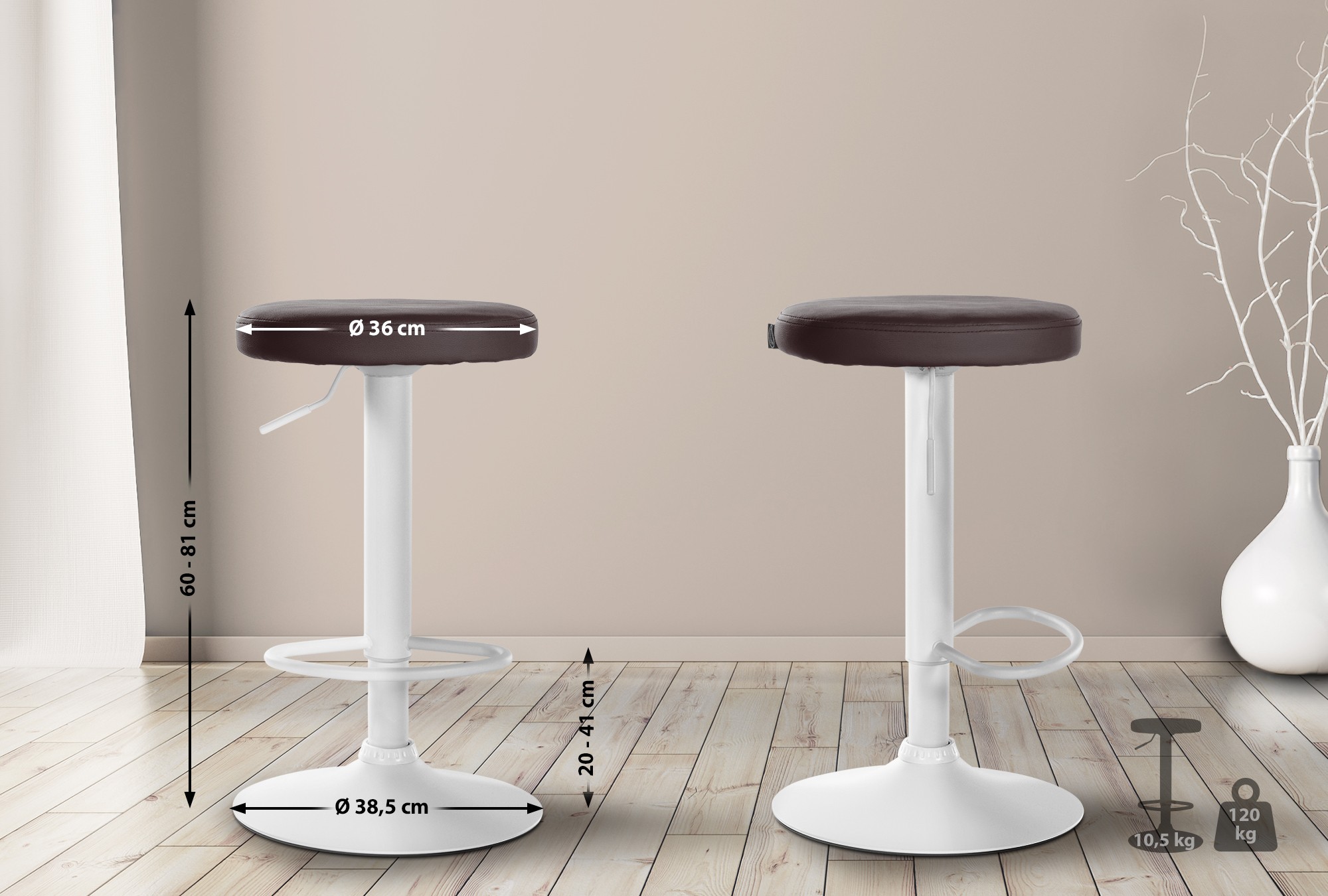 2er Set Barhocker Ponte Kunstleder