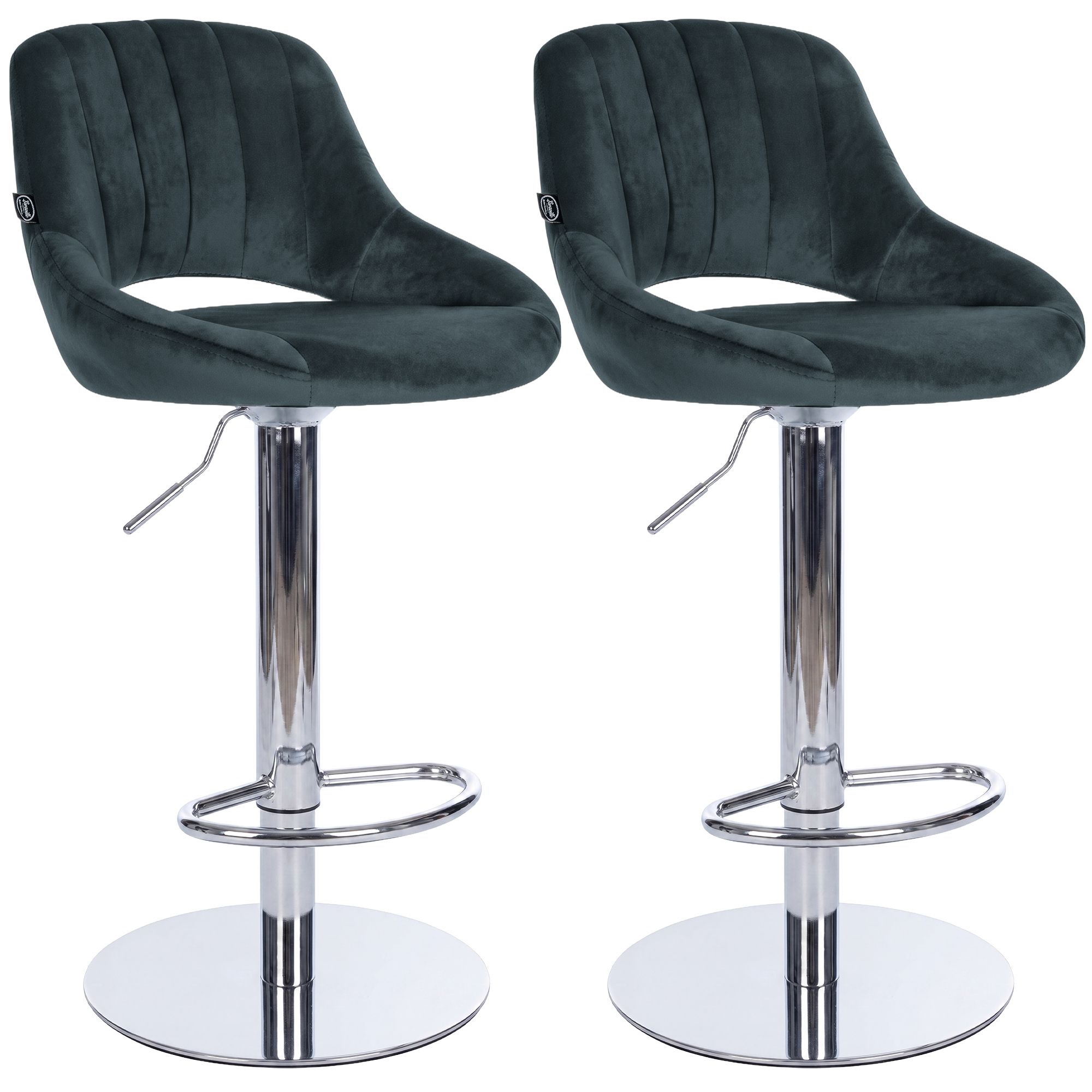 2er Set Barhocker Milet Chrom mit extra schweren Standfüßen
