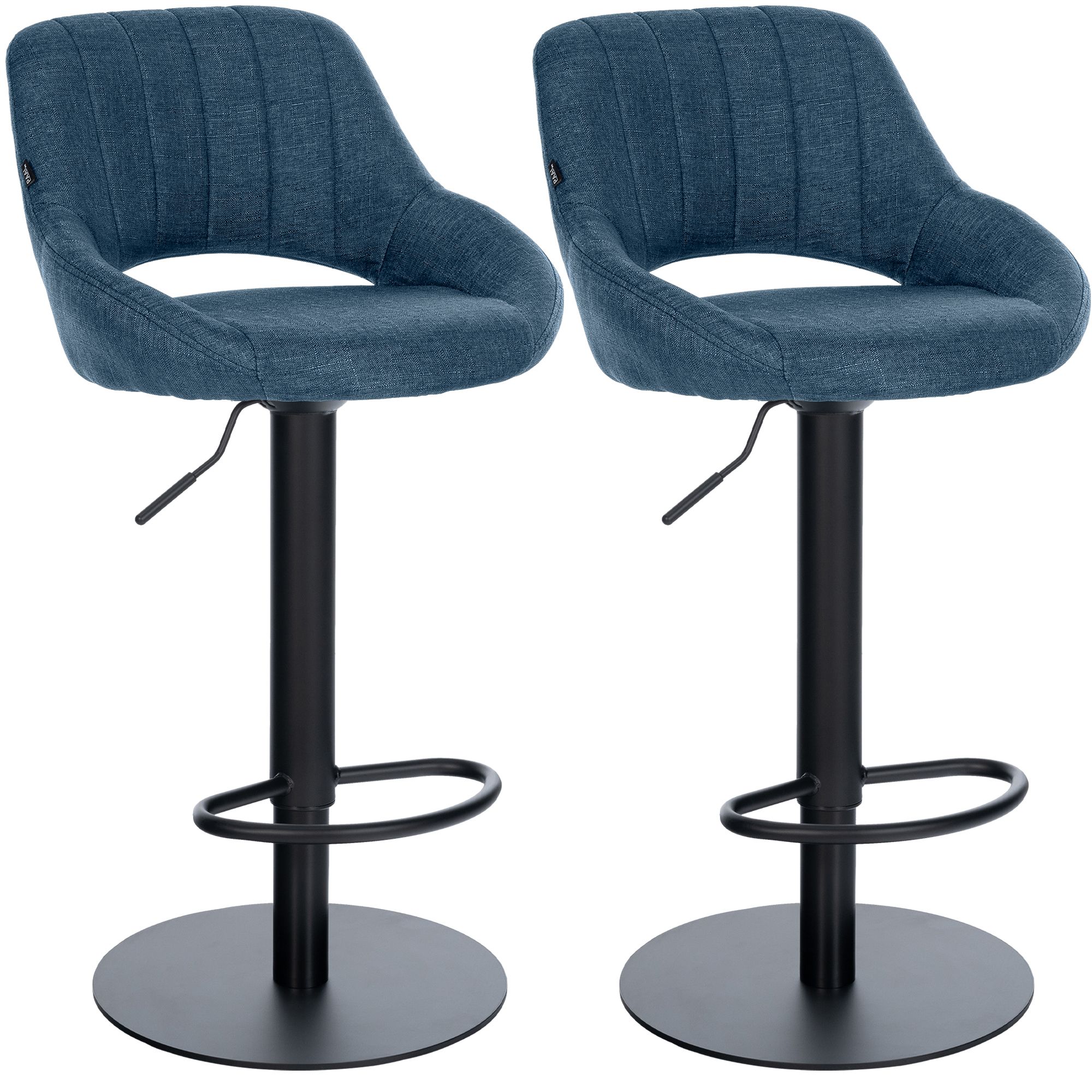 2er Set Barhocker Milet Schwarz mit extra schweren Standfüßen