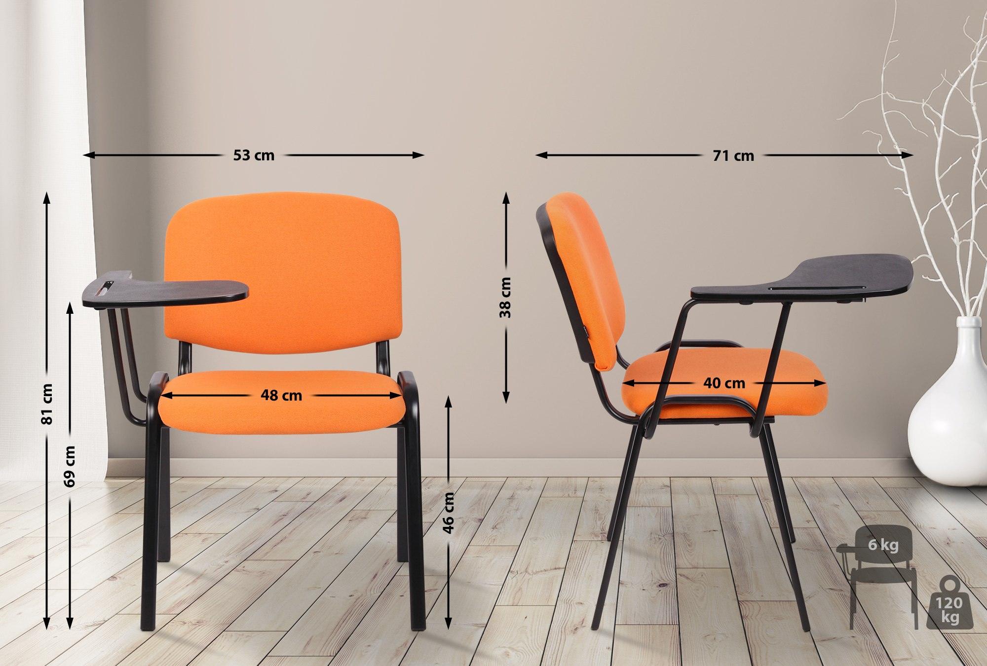 4er Set Stuhl Ken mit Klapptisch Stoff
