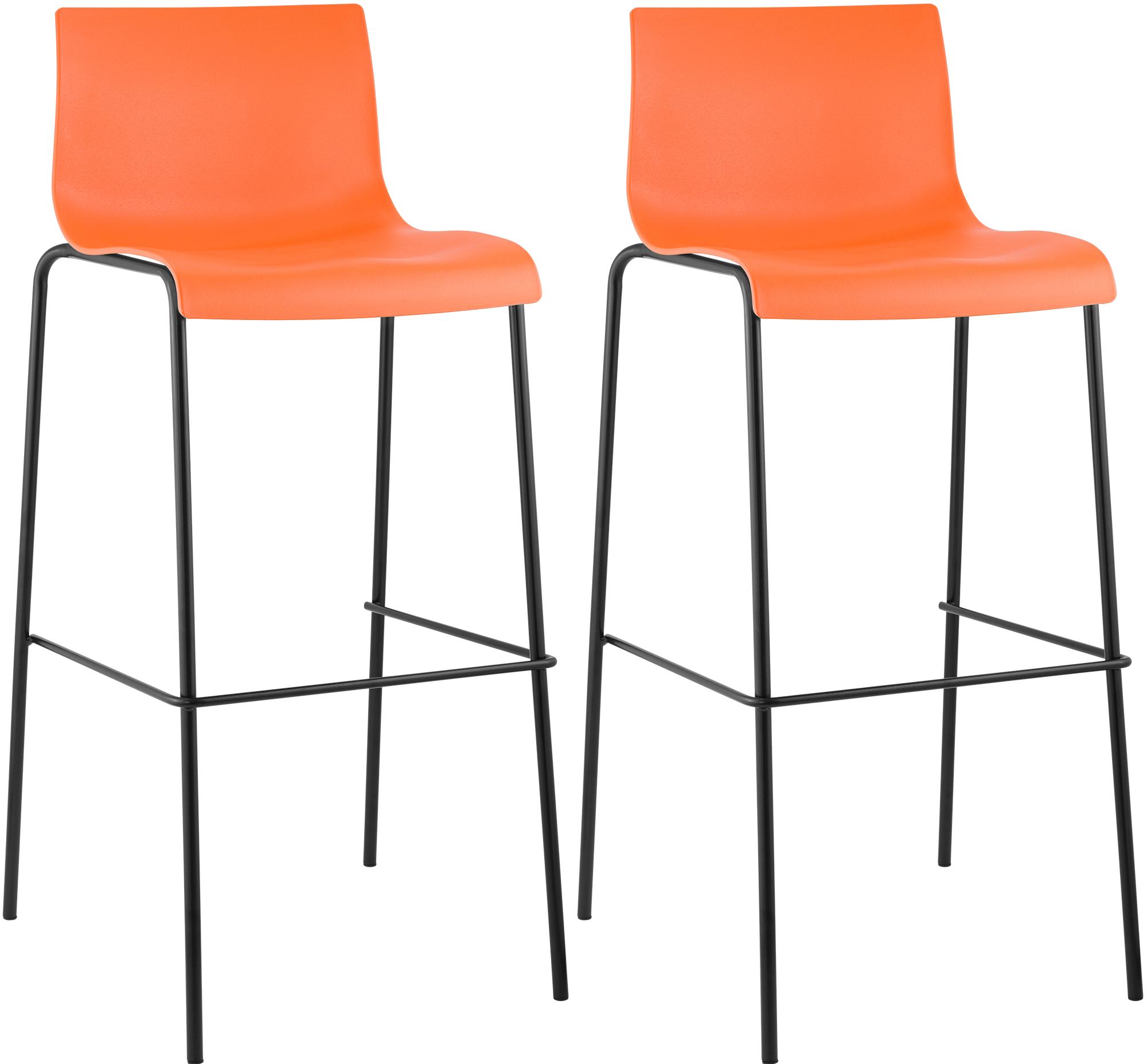 2er Set Barhocker Hover Kunststoff 4-Fuß Gestell