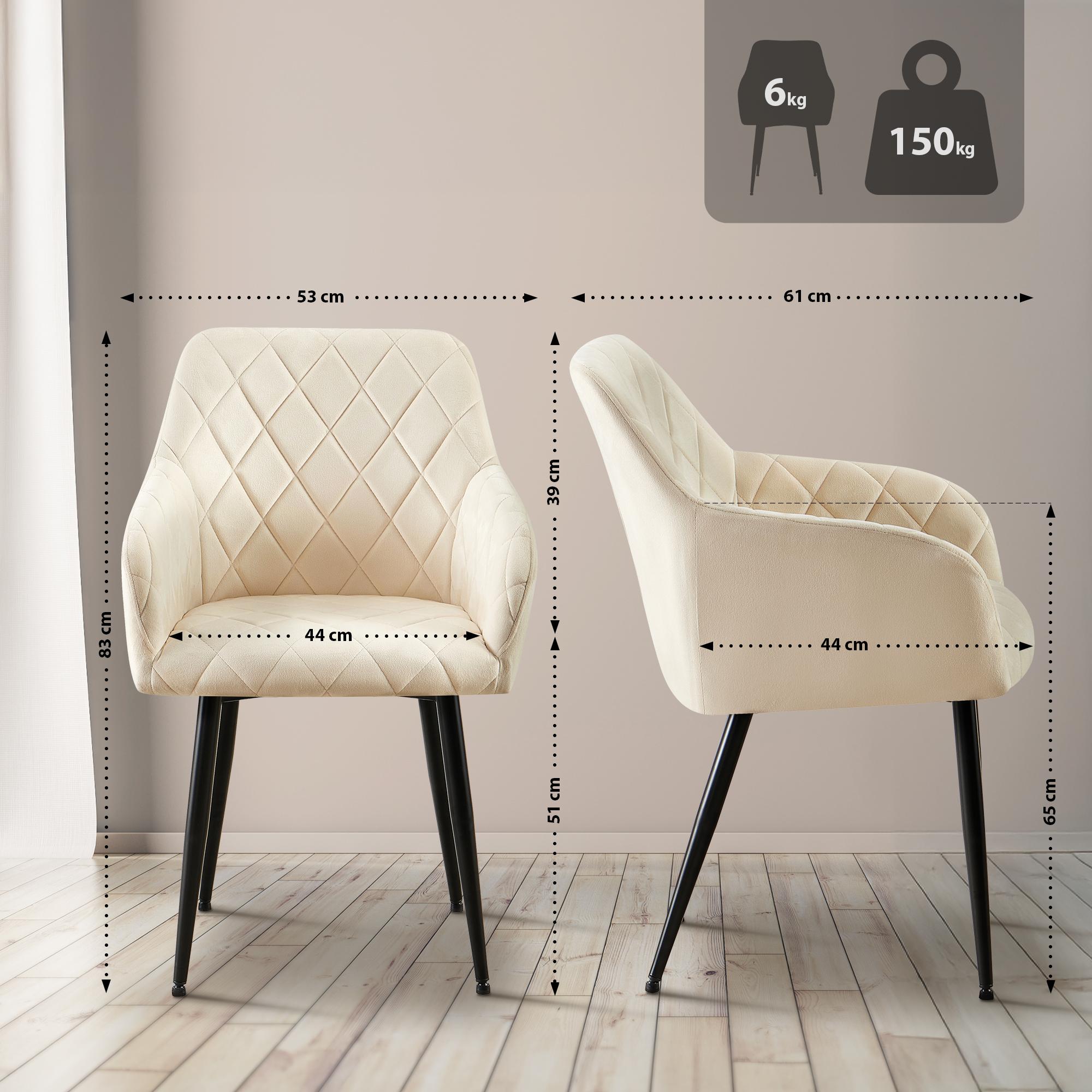 2er Set Esszimmerstühle Monett Samt