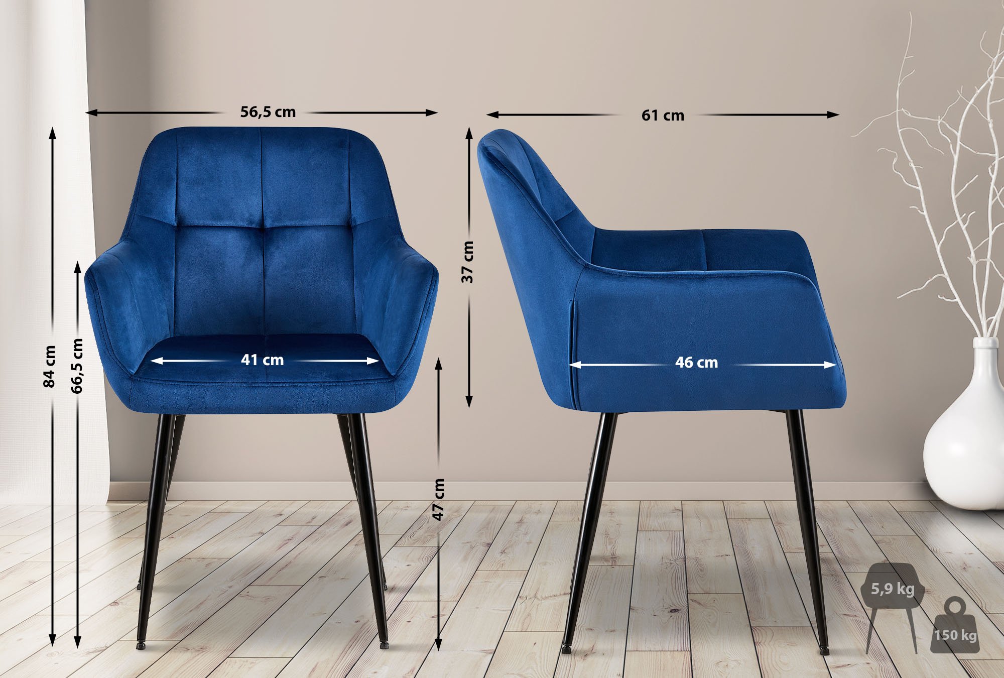 4er Set Esszimmerstühle Emia