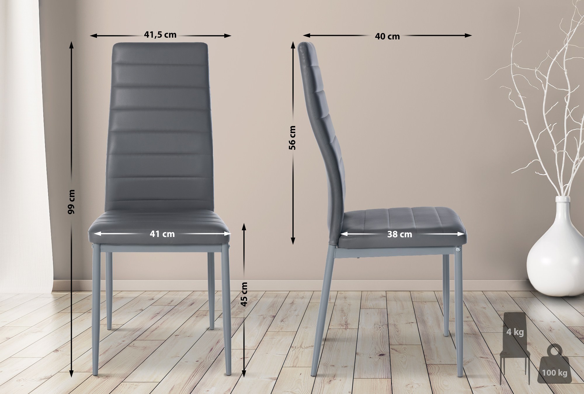 4er Set Esszimmerstühle Mayfair