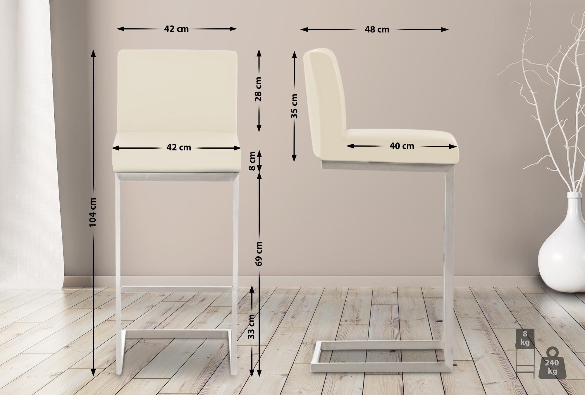 2er Set Barhocker Paros Kunstlederbezug