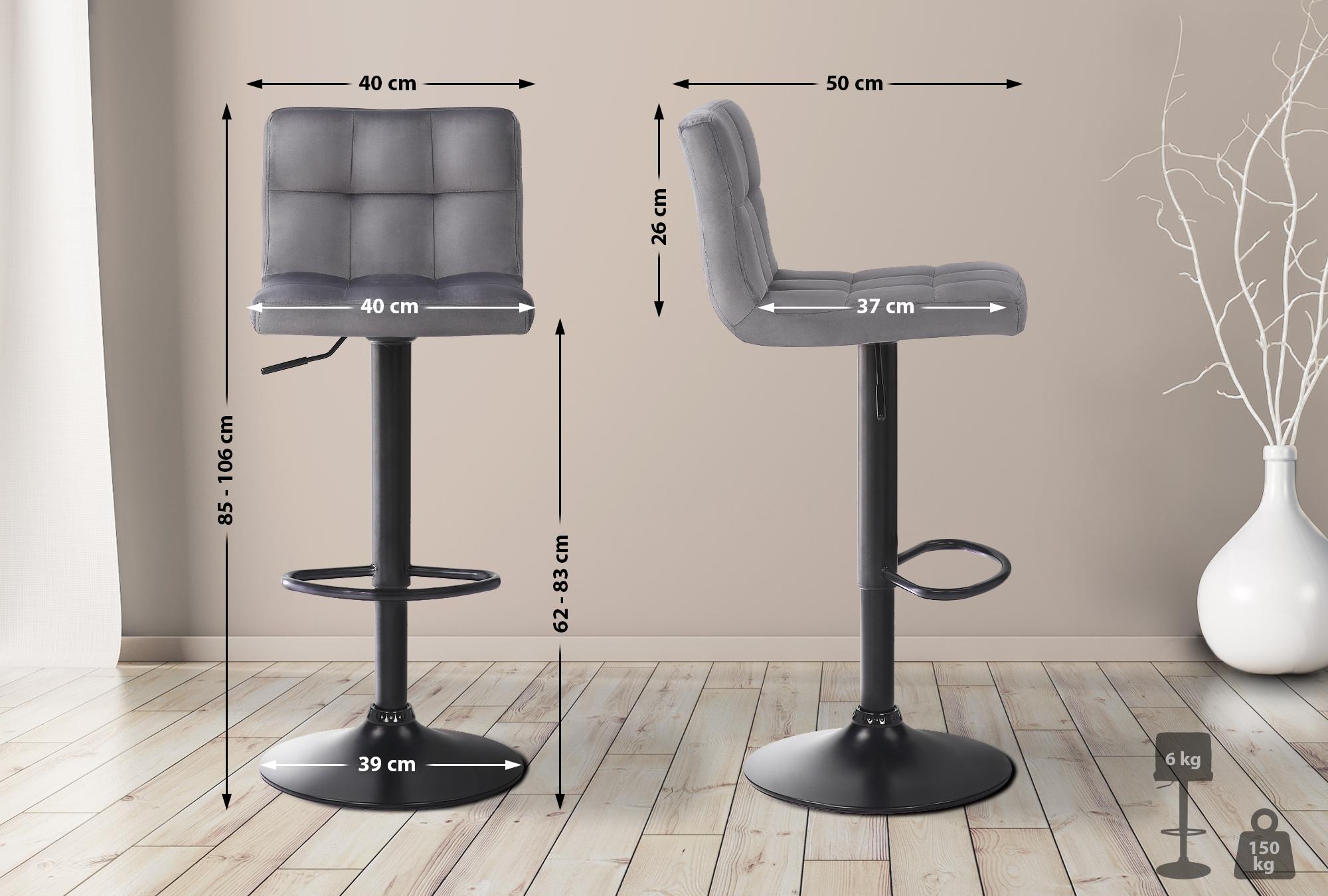 4er Set Barhocker Feni Samt