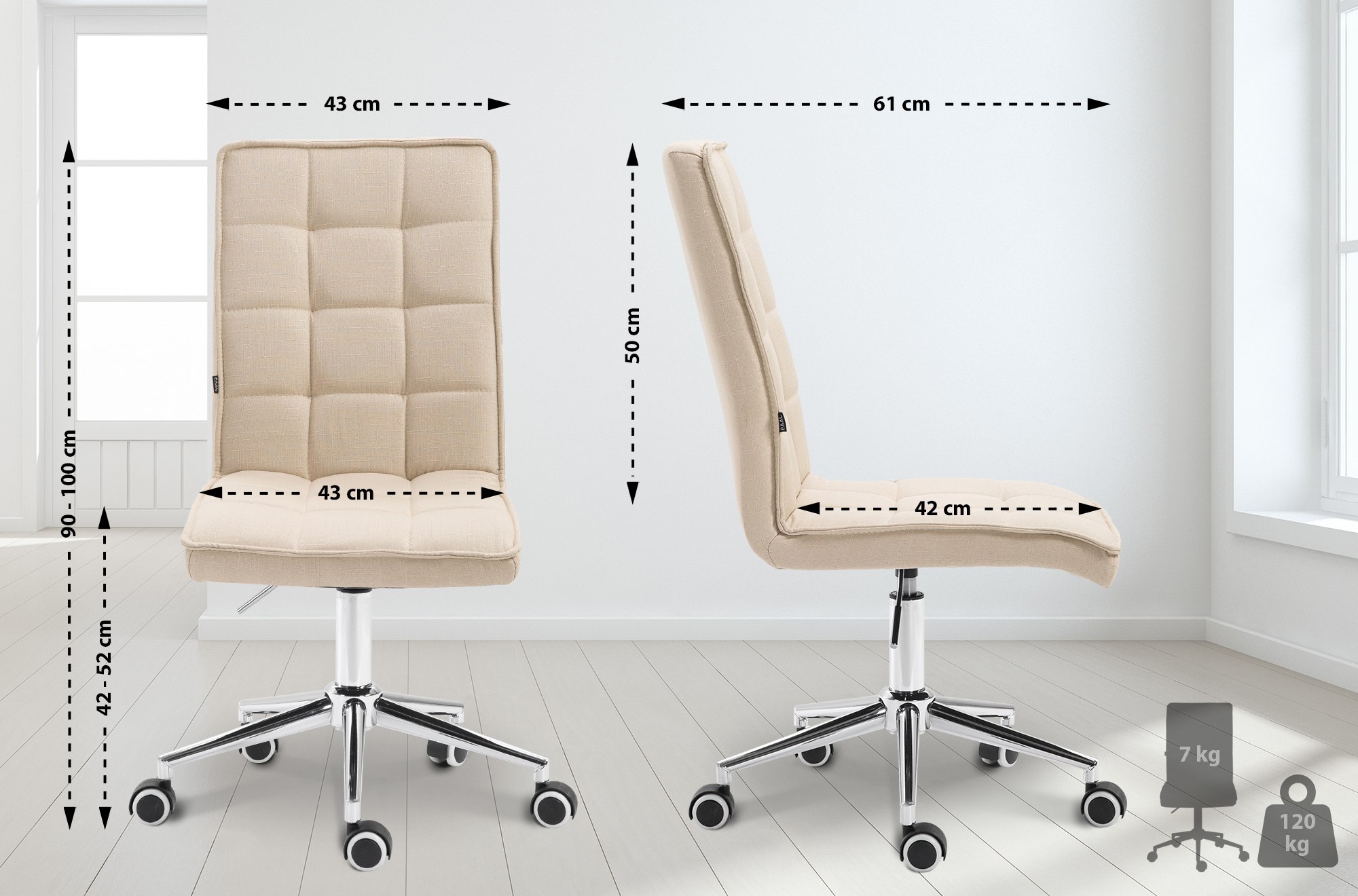 Arbeitshocker Peking V2 Stoff