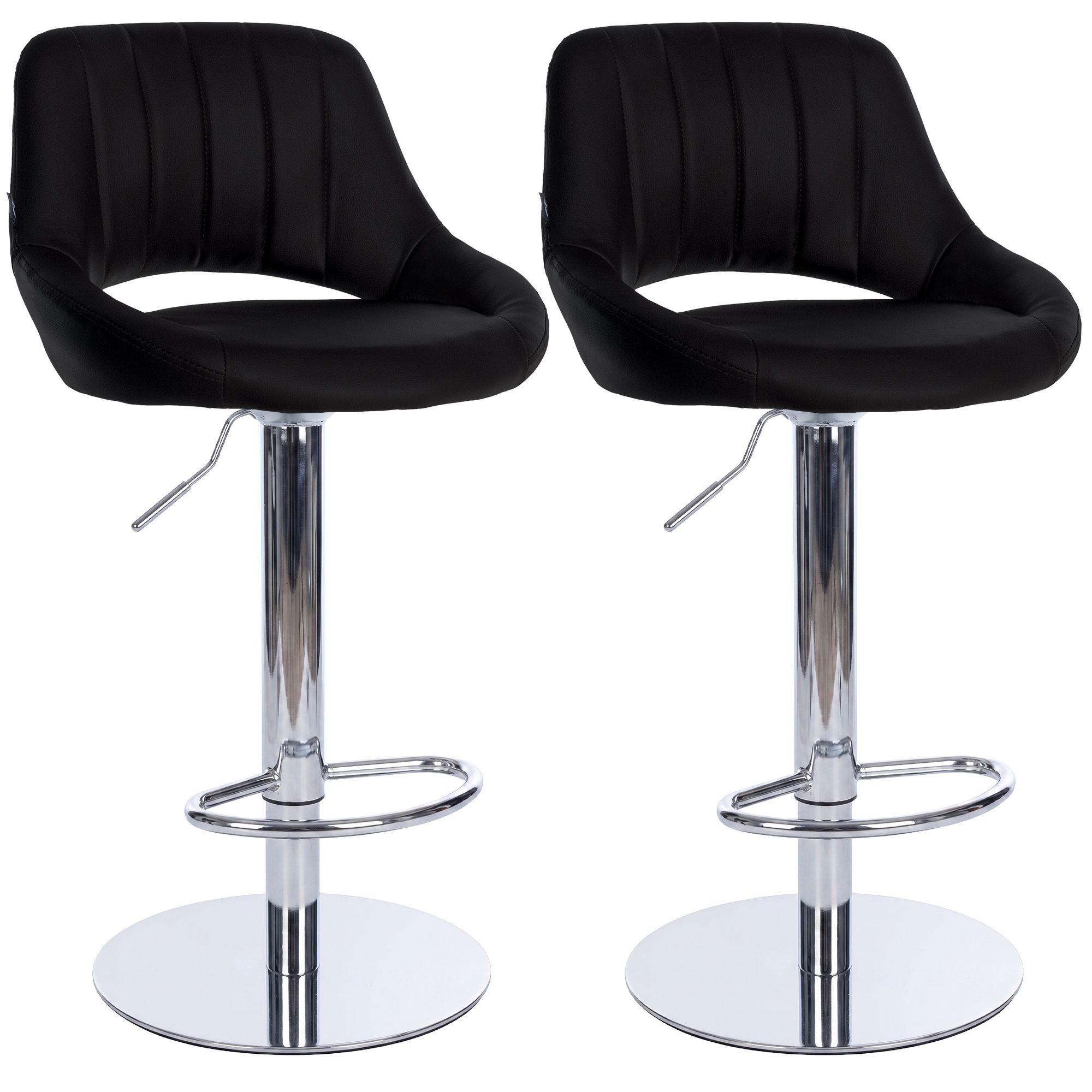 2er Set Barhocker Milet Chrom mit extra schweren Standfüßen