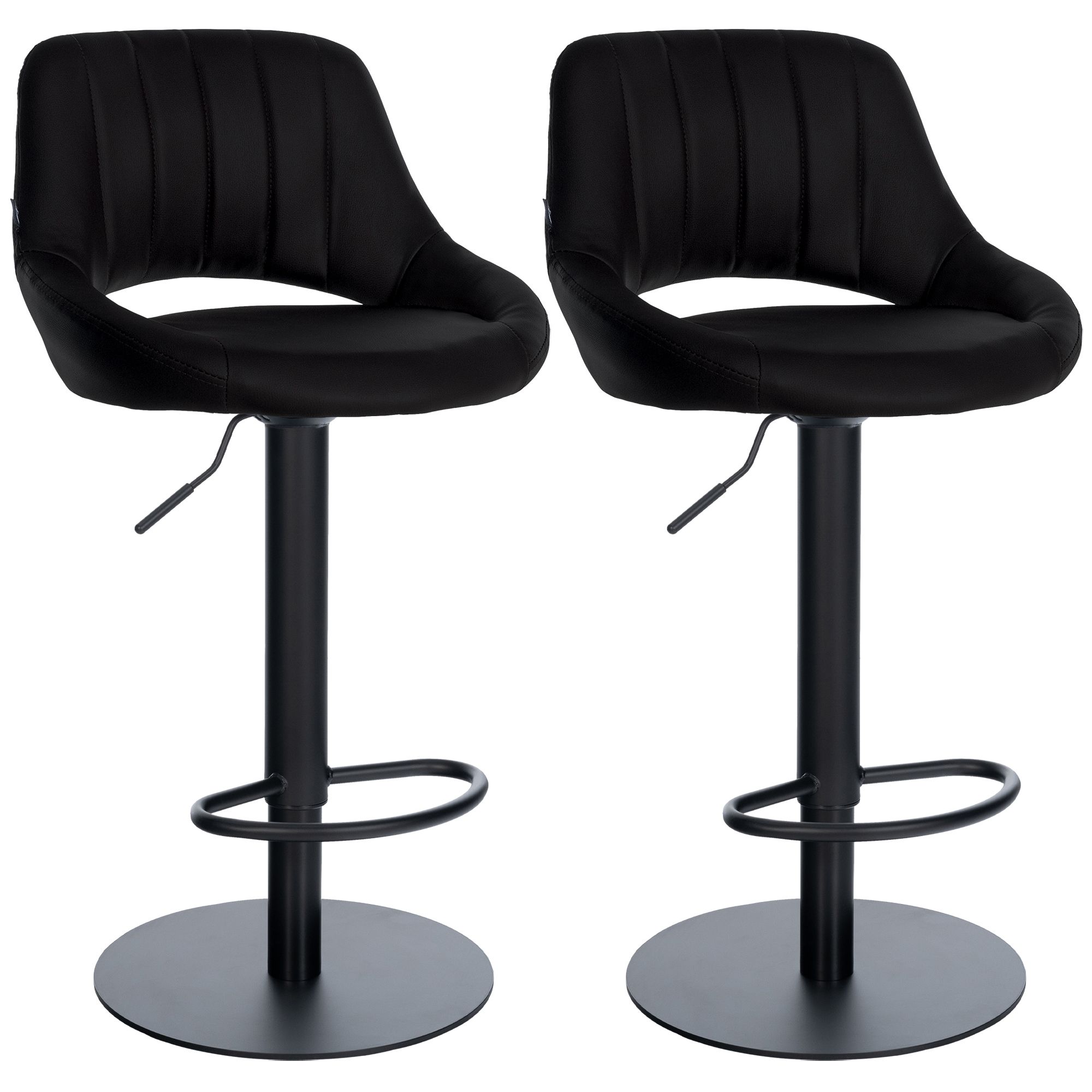 2er Set Barhocker Milet Schwarz mit extra schweren Standfüßen