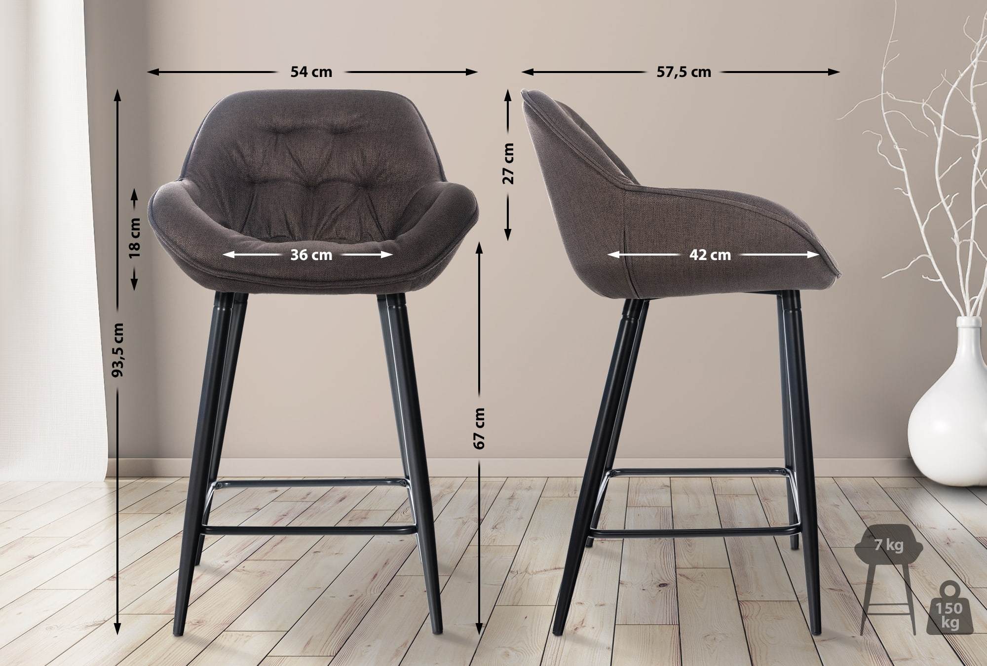 2er Set Barhocker Gibson