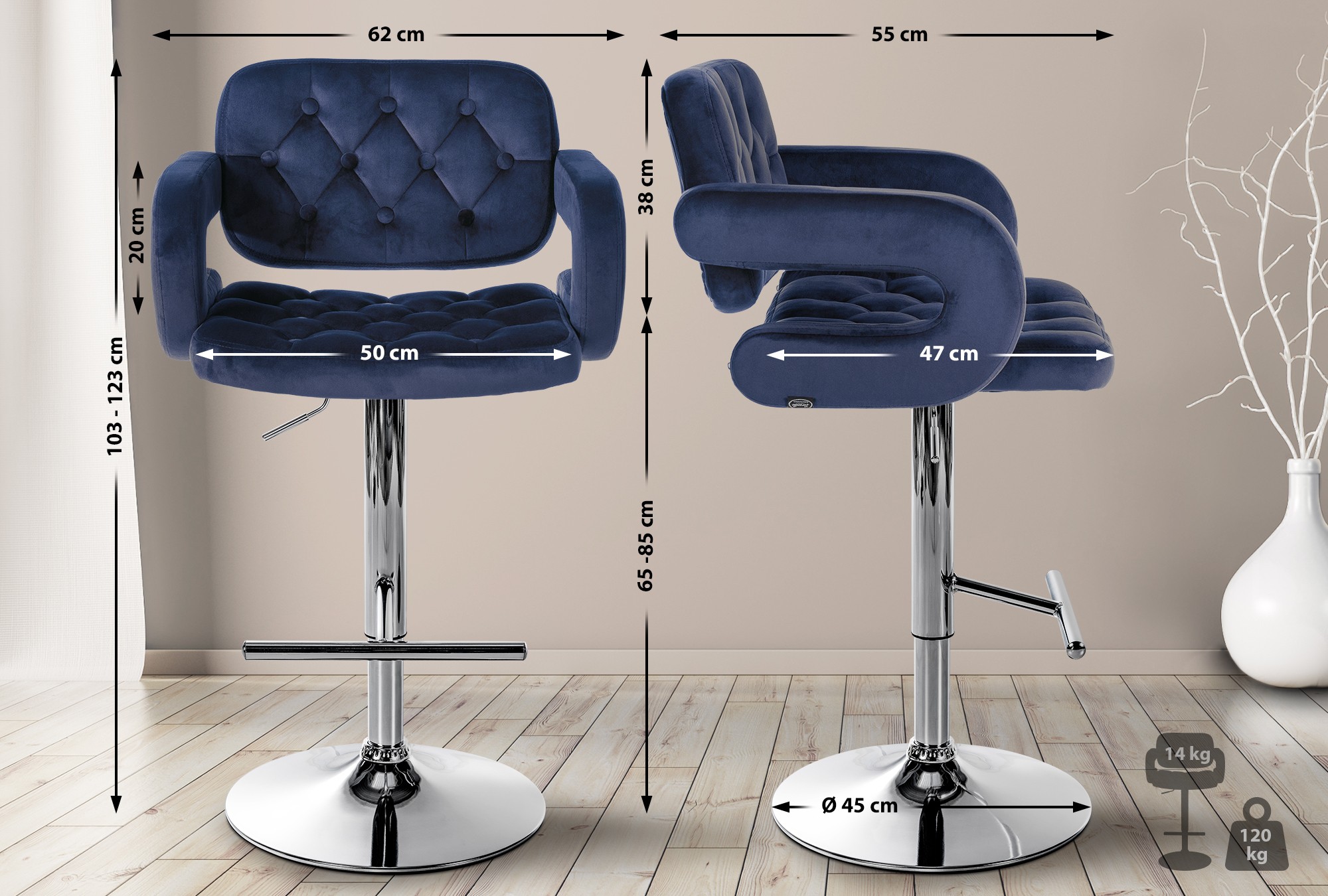 Barhocker Dublin Samt