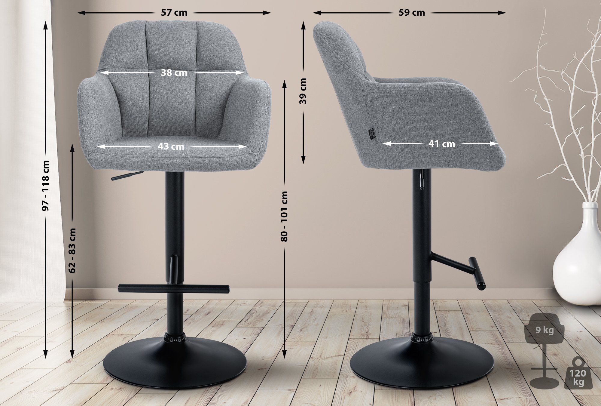 Barhocker Natoma Stoff