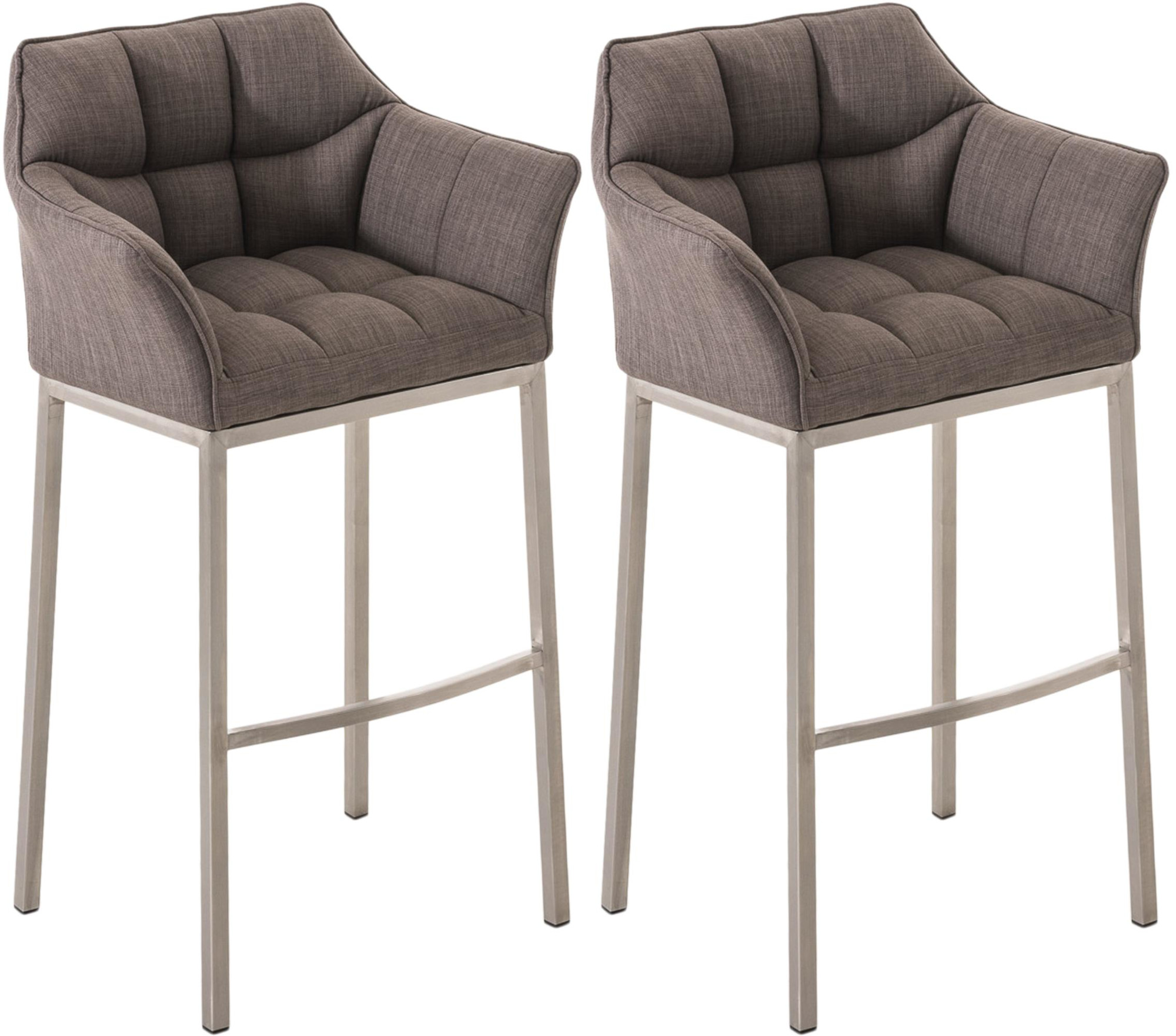 2er Set Barhocker Damaso Stoff mit Vierfußgestellen