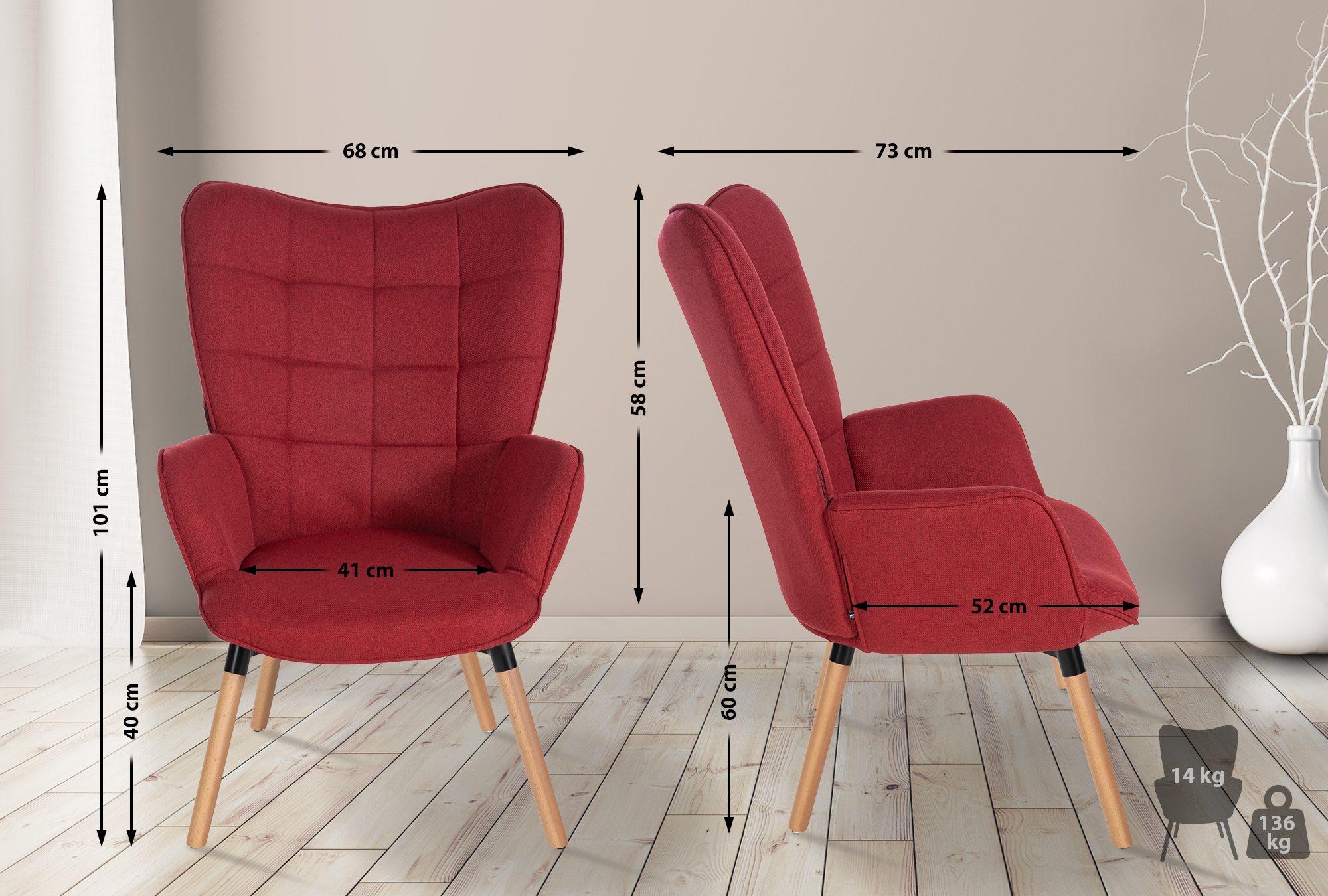 Sessel Garding Stoff-Bezug
