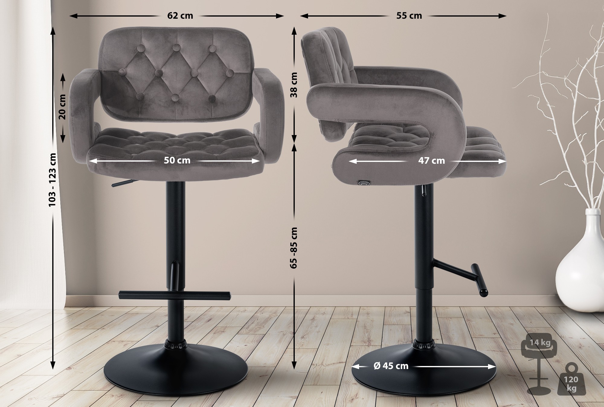 Barhocker Dublin Samt