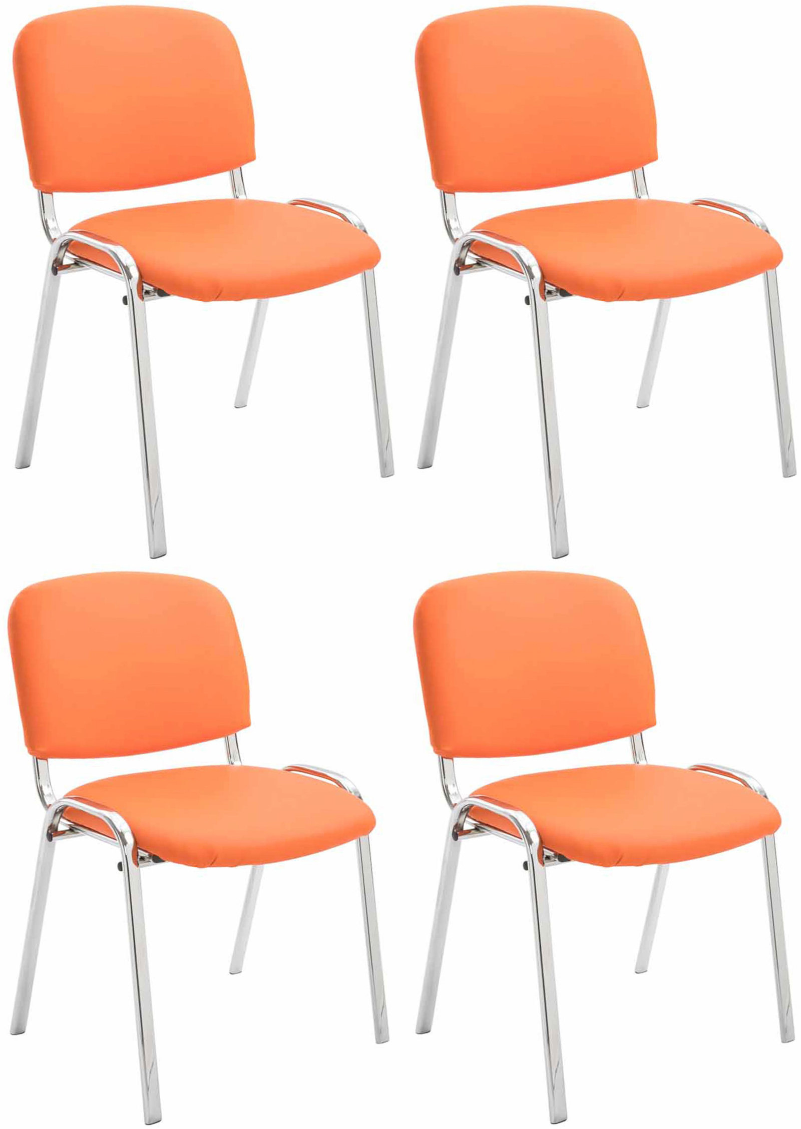 4er Set Stühle Ken Chrom Kunstleder