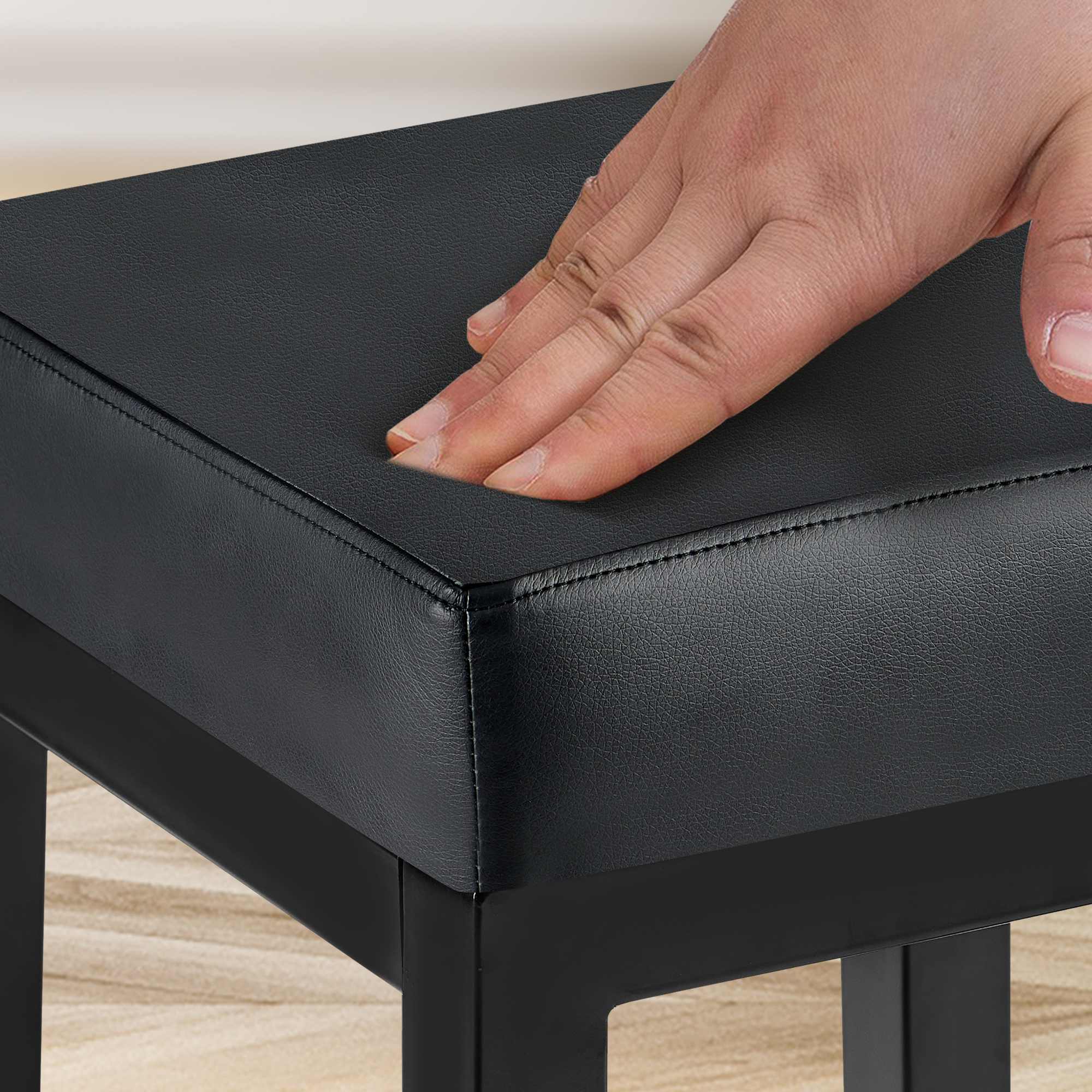 Barhocker Taylor Kunstlederbezug Sitzhöhe 78 cm Metallgestell schwarz