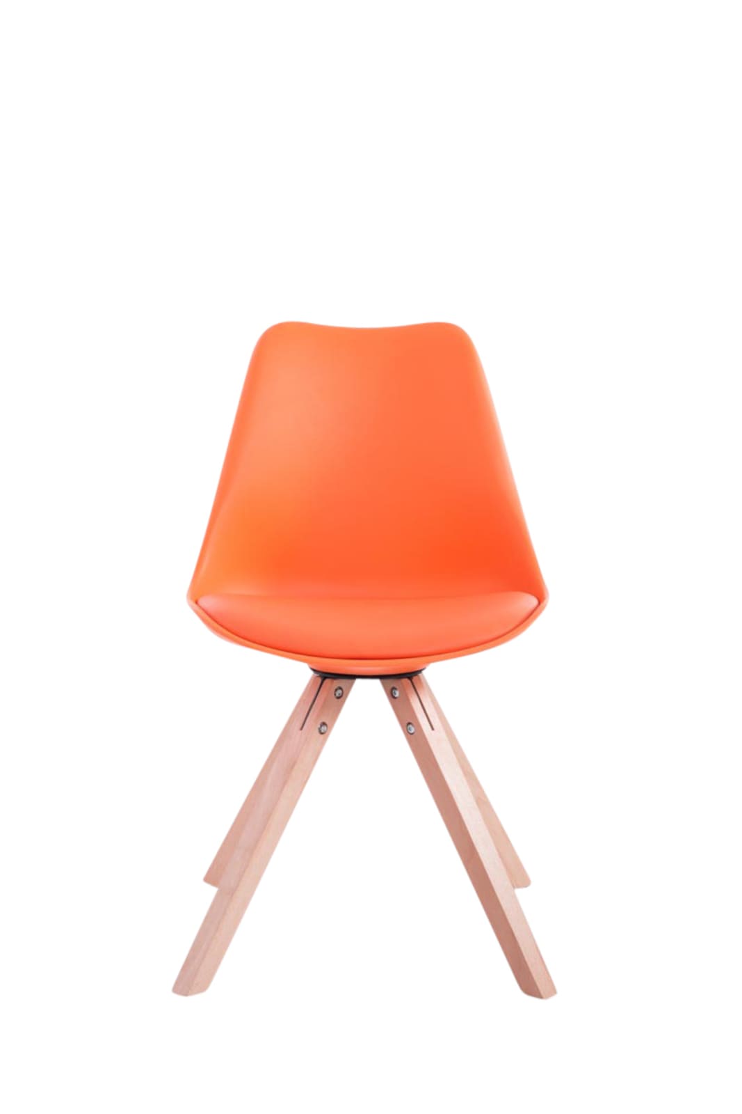 4er Set Stühle Toulouse Kunstleder Square orange natura