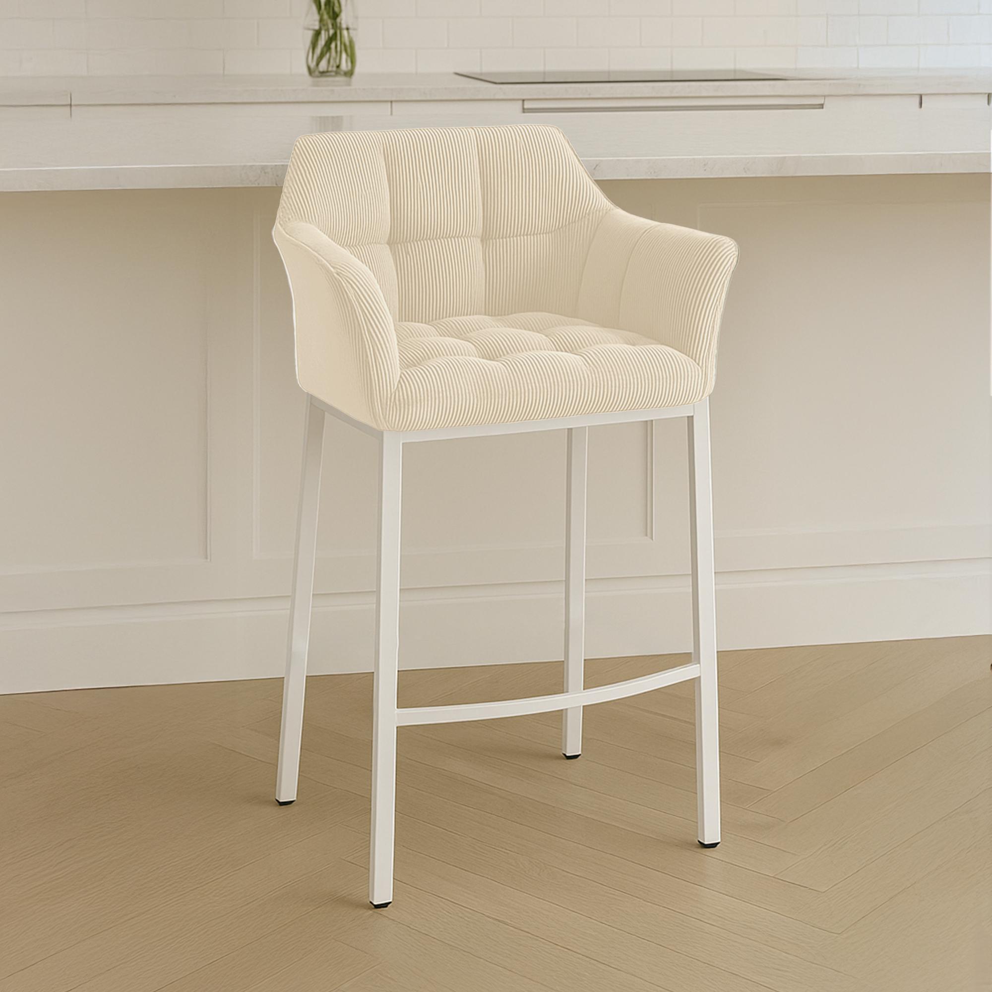 Barhocker Damaso Cord mit Vierfußgestell