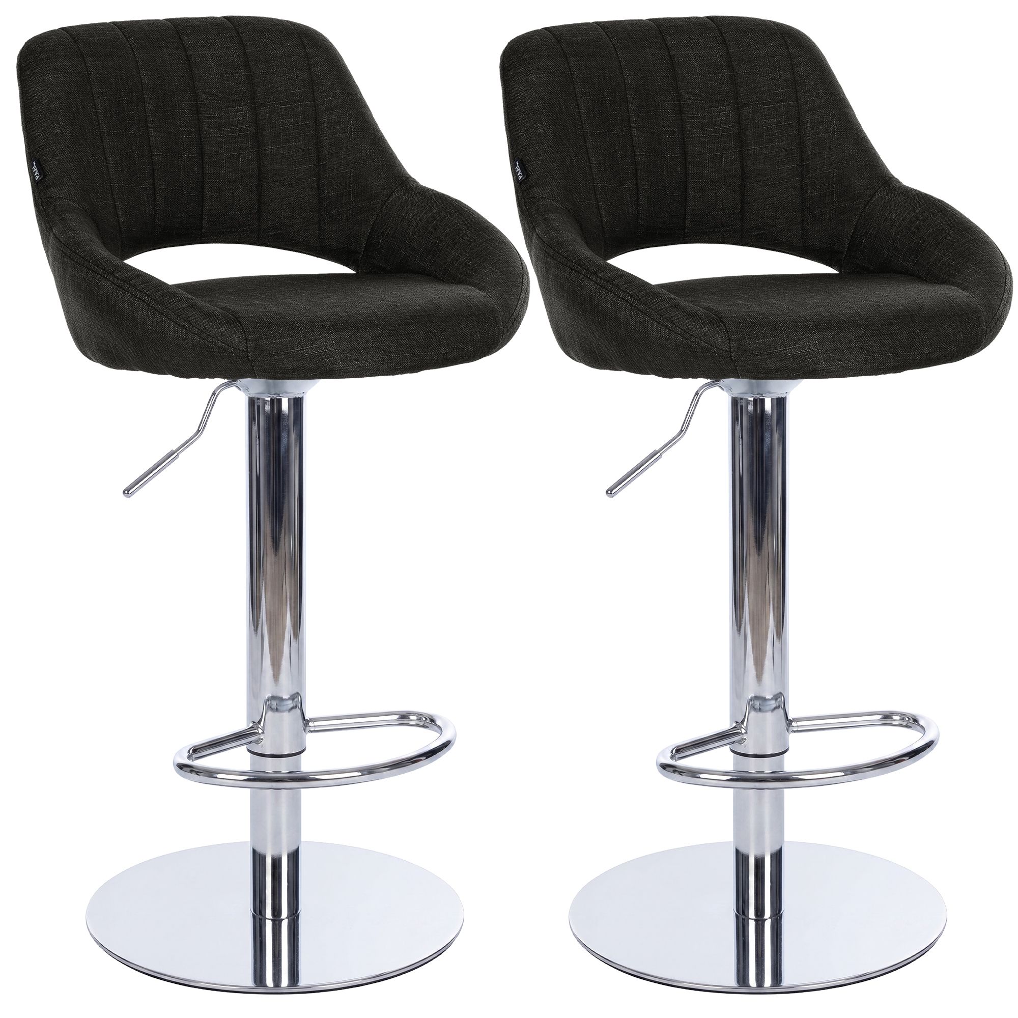 2er Set Barhocker Milet Chrom mit extra schweren Standfüßen