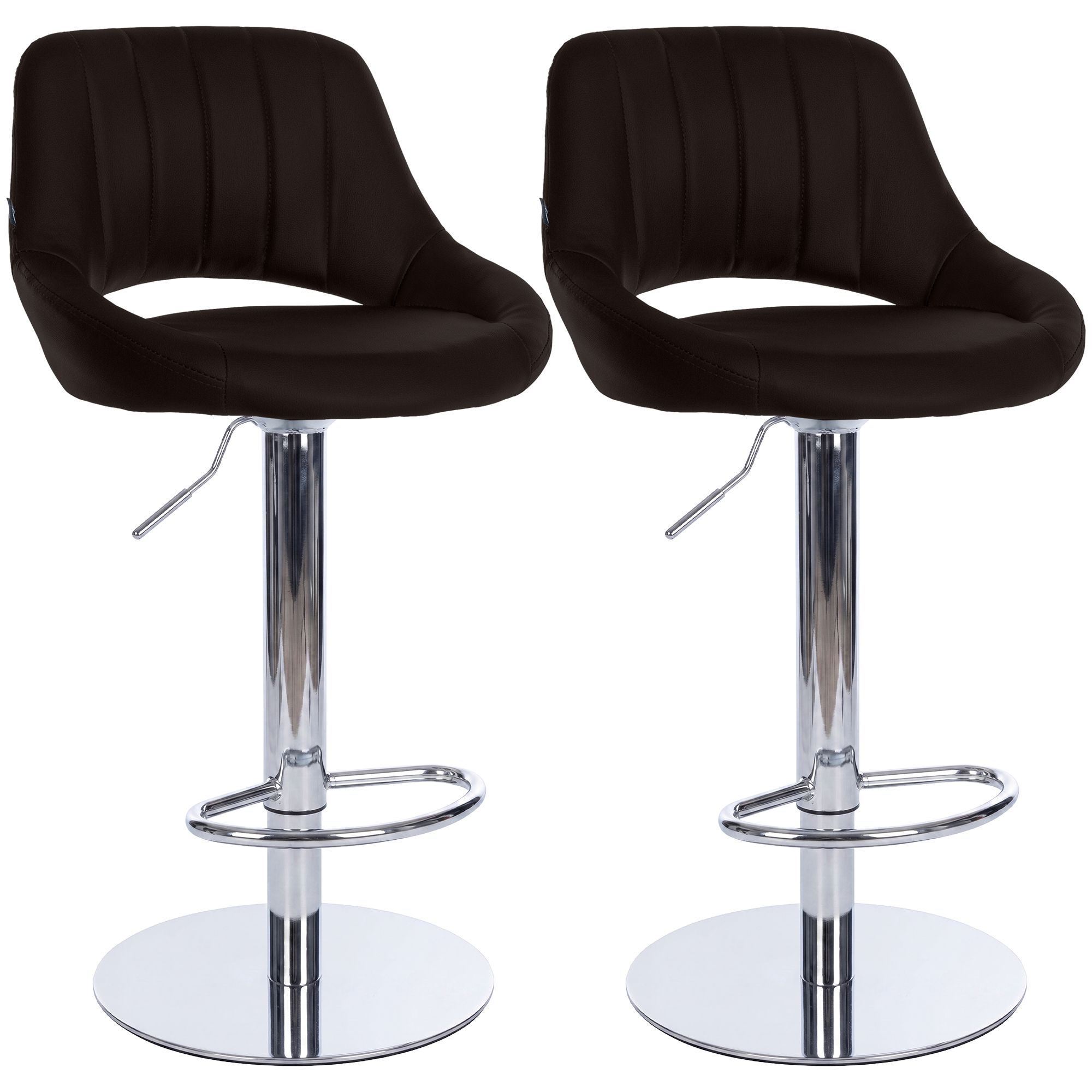 2er Set Barhocker Milet Chrom mit extra schweren Standfüßen