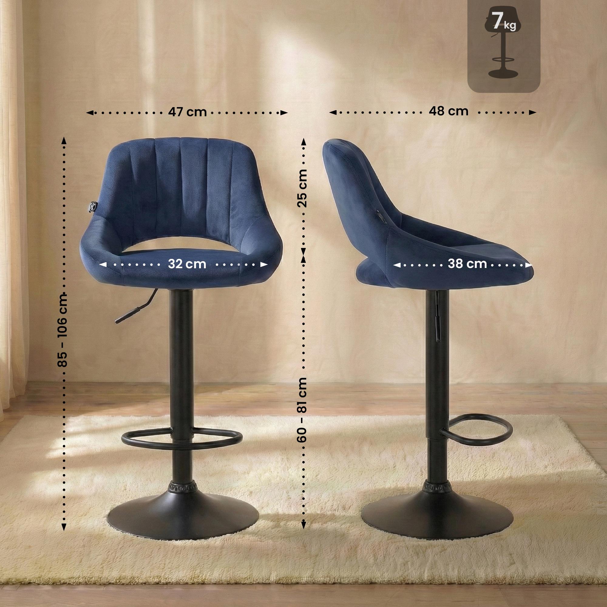 2er Set Barhocker Milet Samt