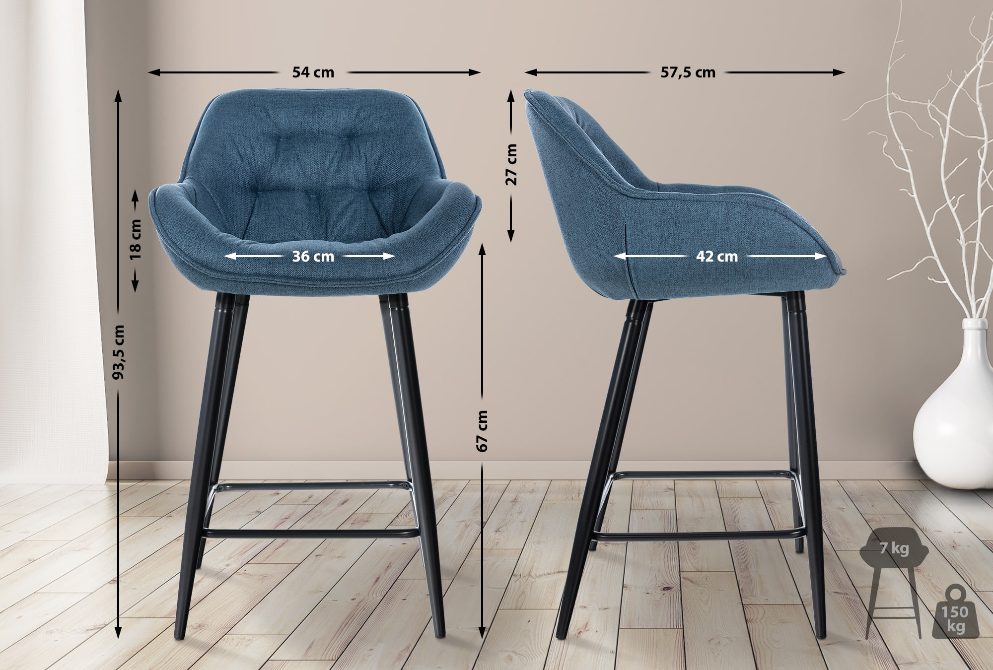 2er Set Barhocker Gibson