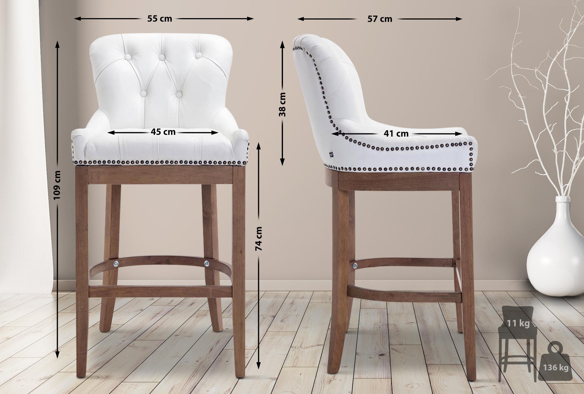 Barhocker Lakewood Echtleder, Antik-hell