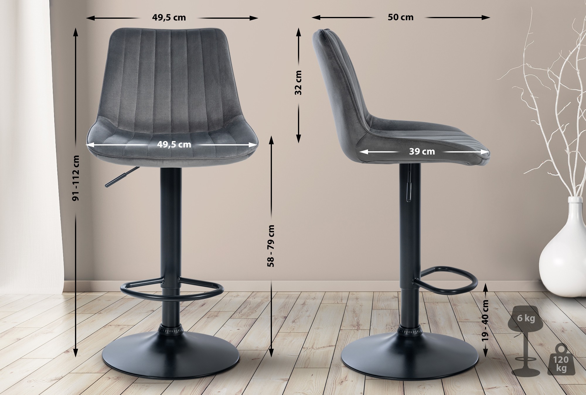 Barhocker Toni Samt