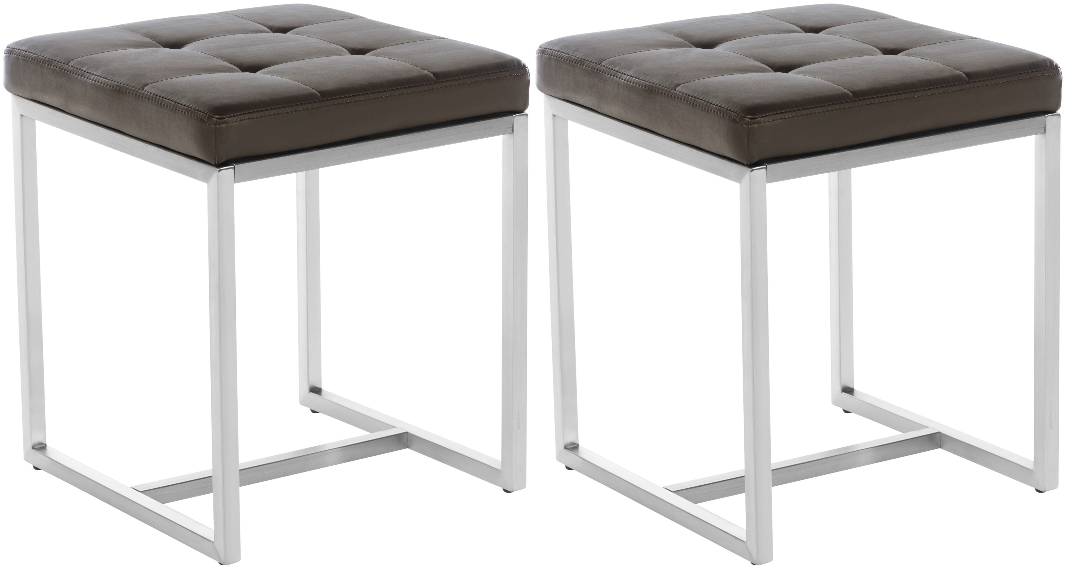2er Set Edelstahl Sitzhocker Barci