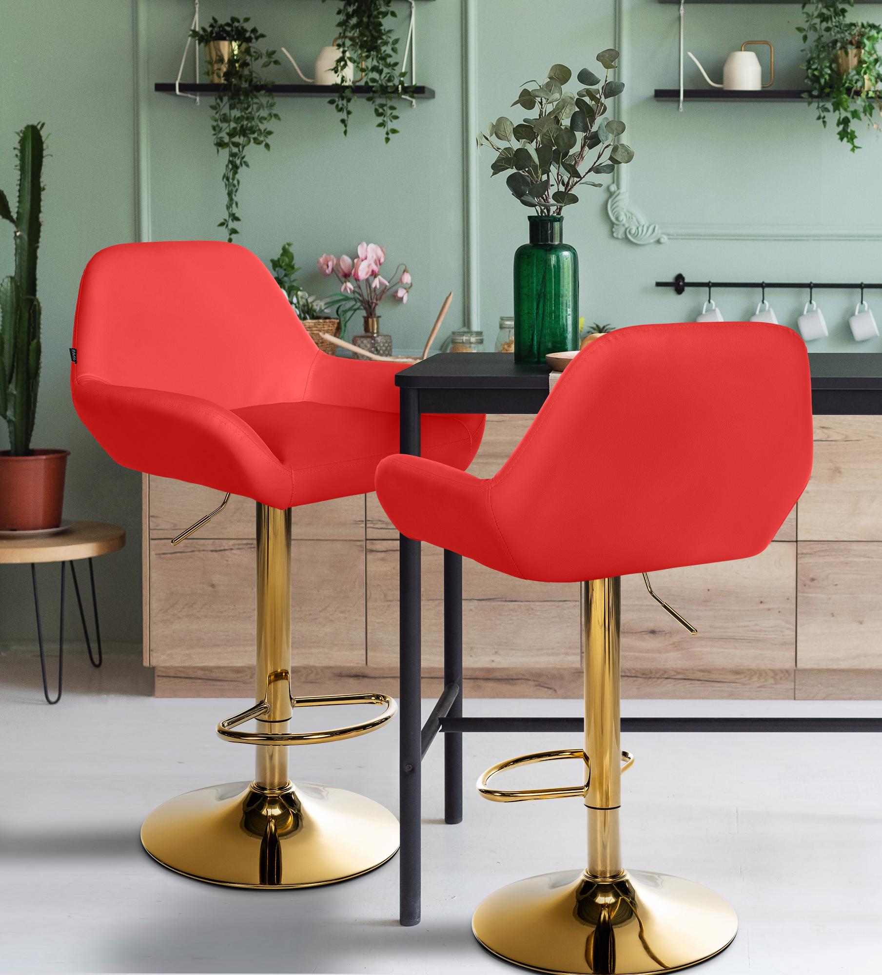 2er Set Barhocker Braga Gold Kunstleder