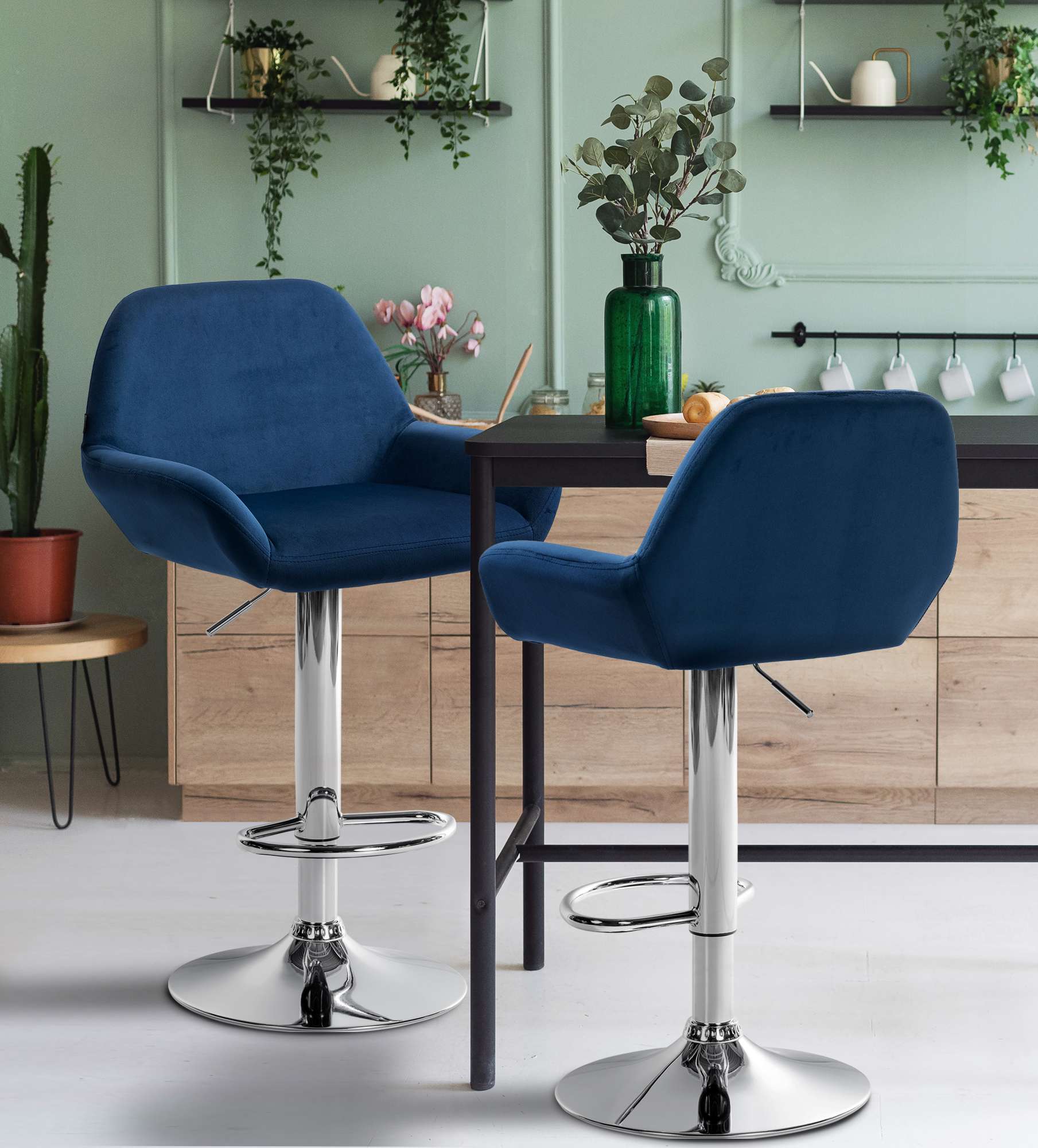 2er Set Barhocker Braga Samt
