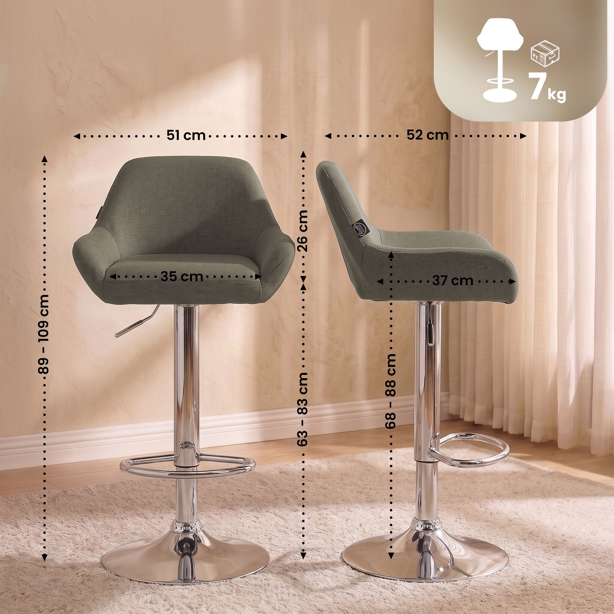 Barhocker Braga Stoff