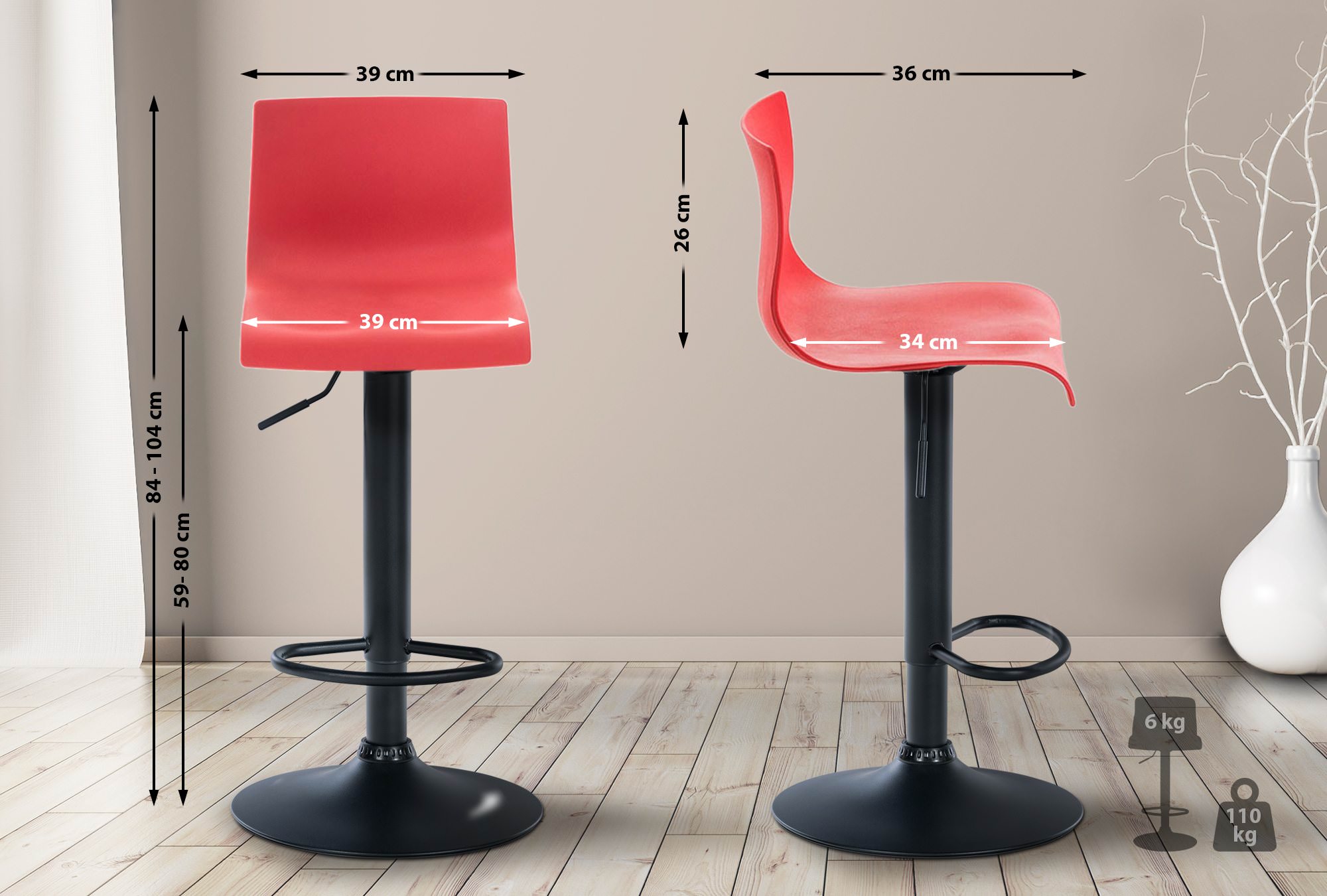 Barhocker Hover Kunststoff